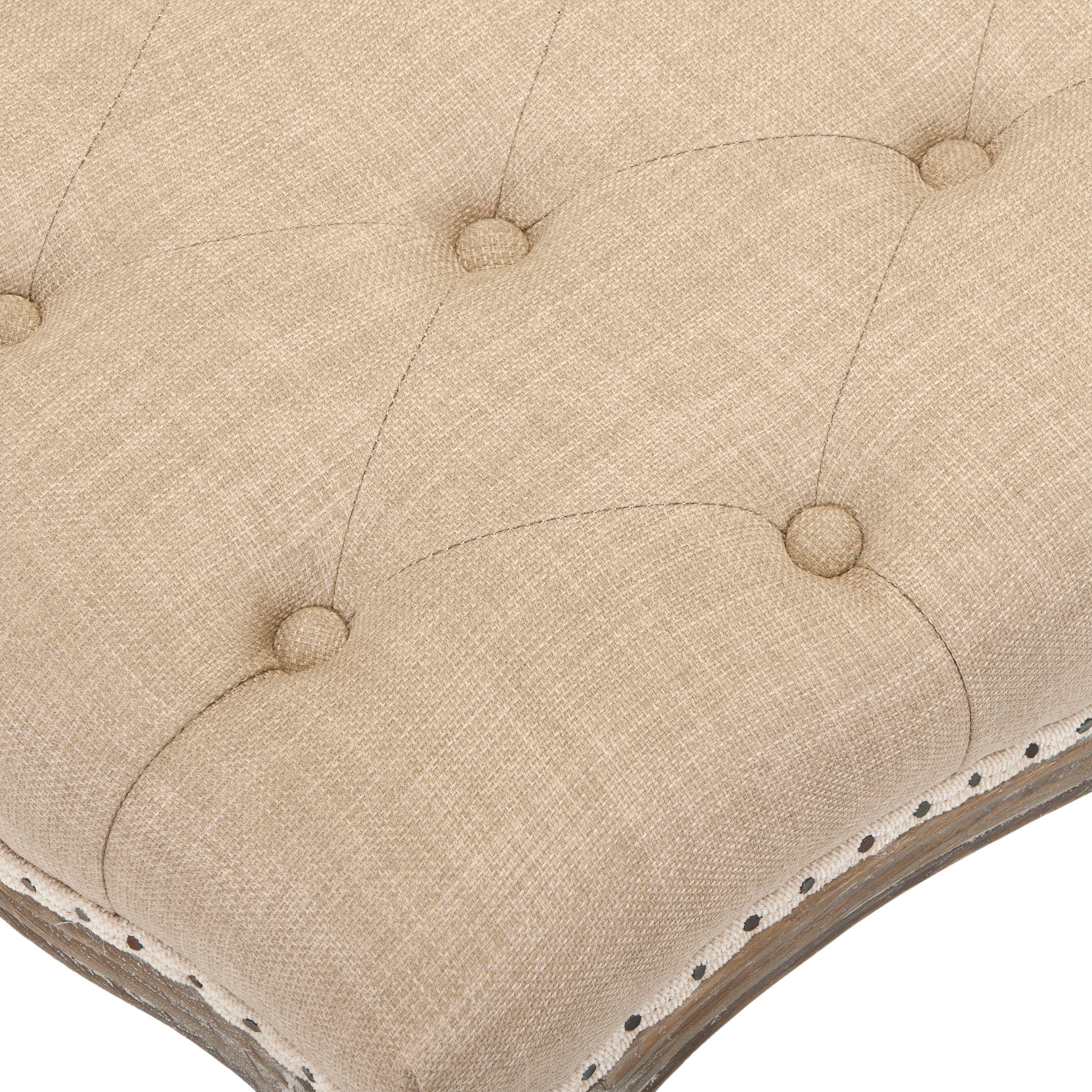 Ramsey Bench With Flat Black Nail Heads - Wheat/Natural Cream - Safavieh
