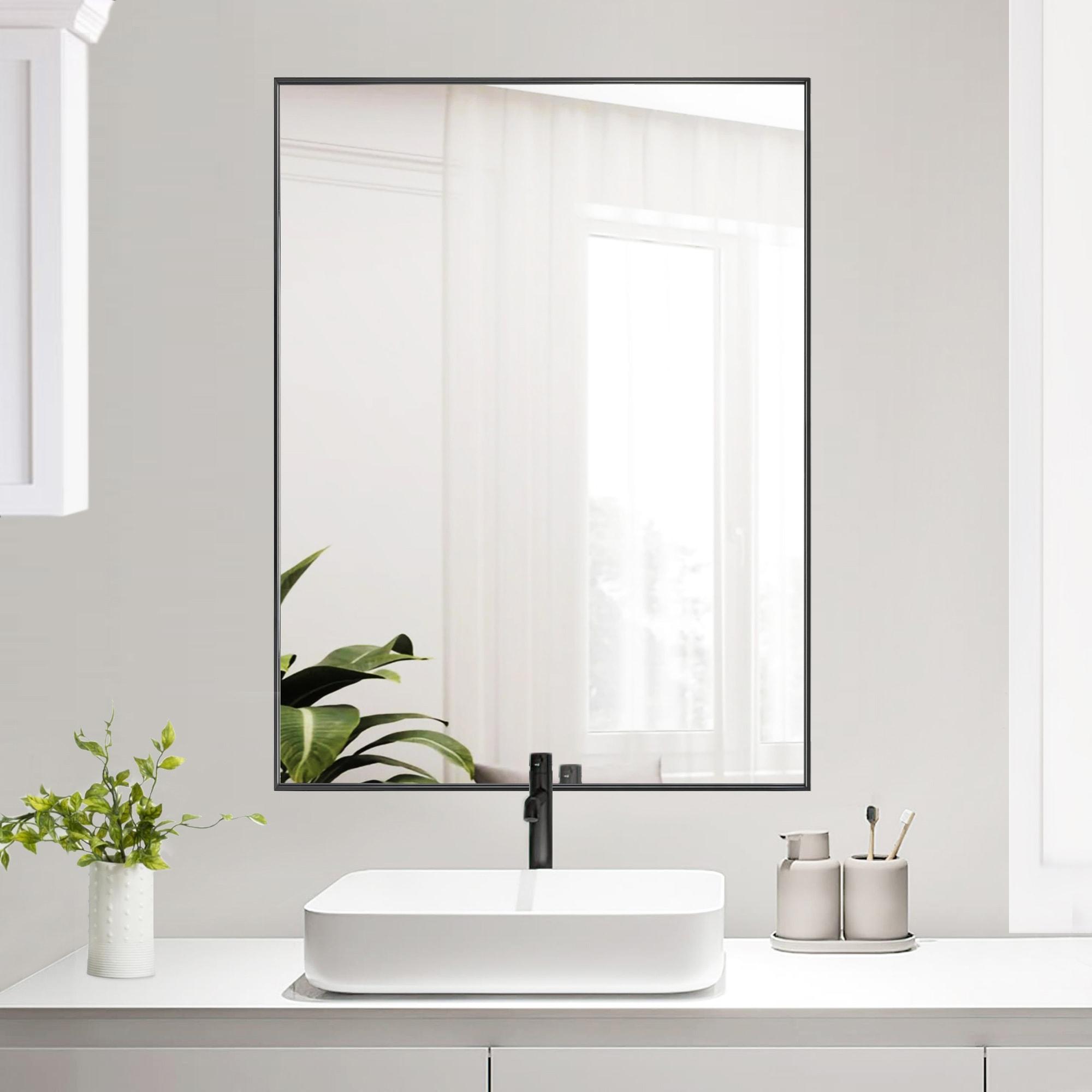 Modern & Contemporary Rectangle Bathroom Vanity Mirror Metal Framed Wall Mirror