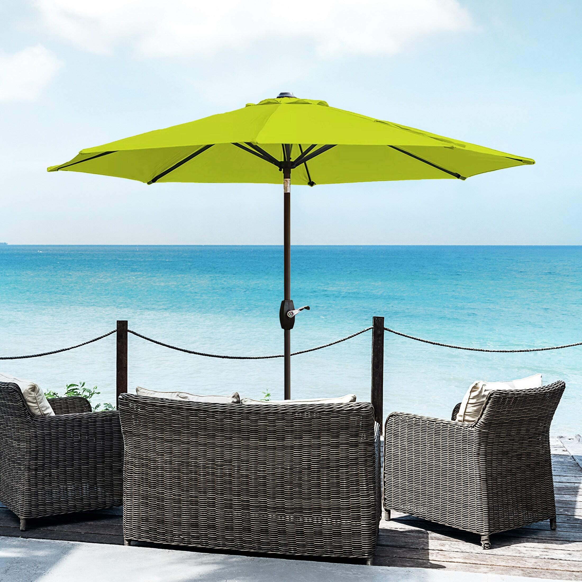 Westin Outdoor 9 Ft Patio Market Umbrella with Tilt & Crank, Lime Green