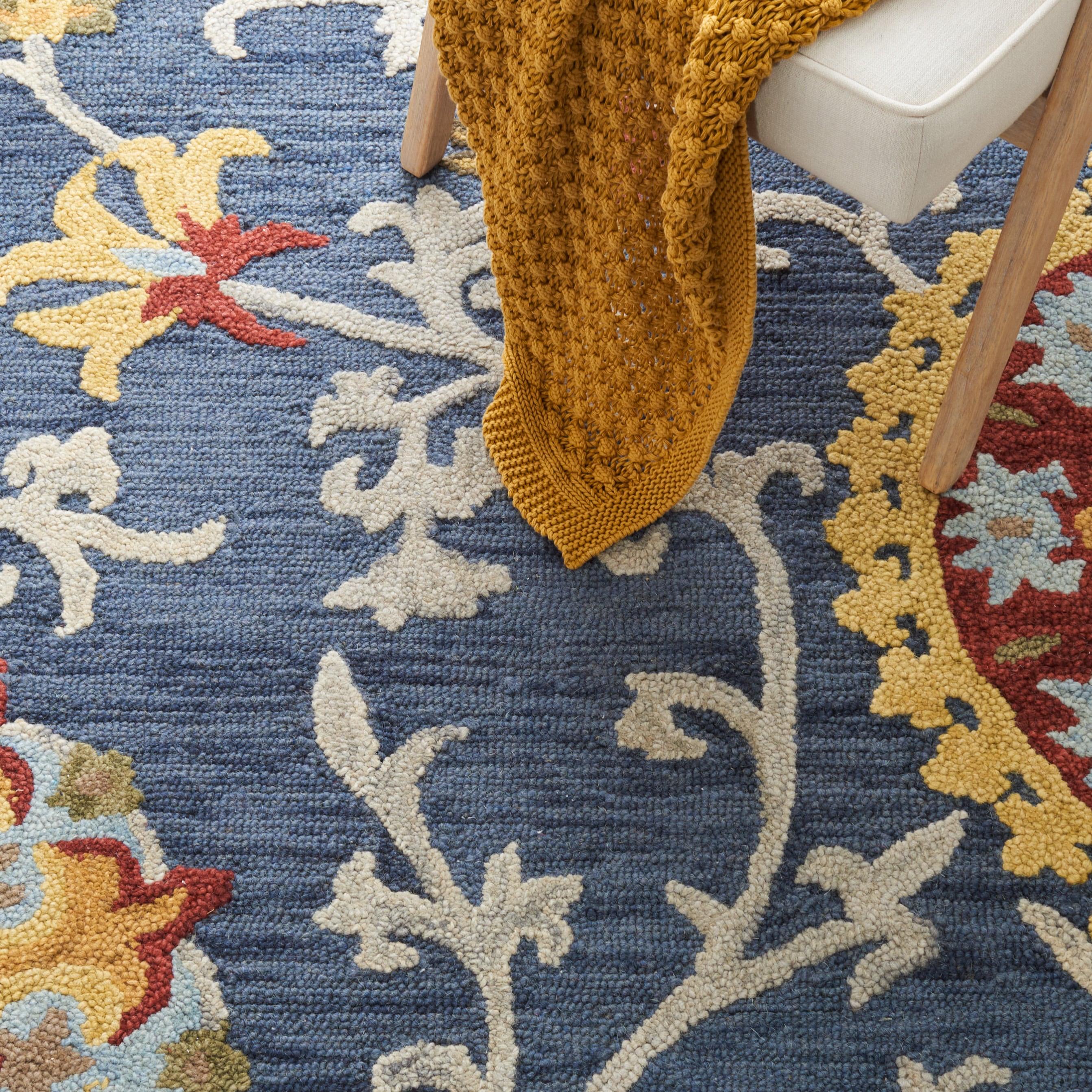 Blossom BLM401 Hand Tufted Area Rug - Navy/Multi - 6'x9' - Safavieh.