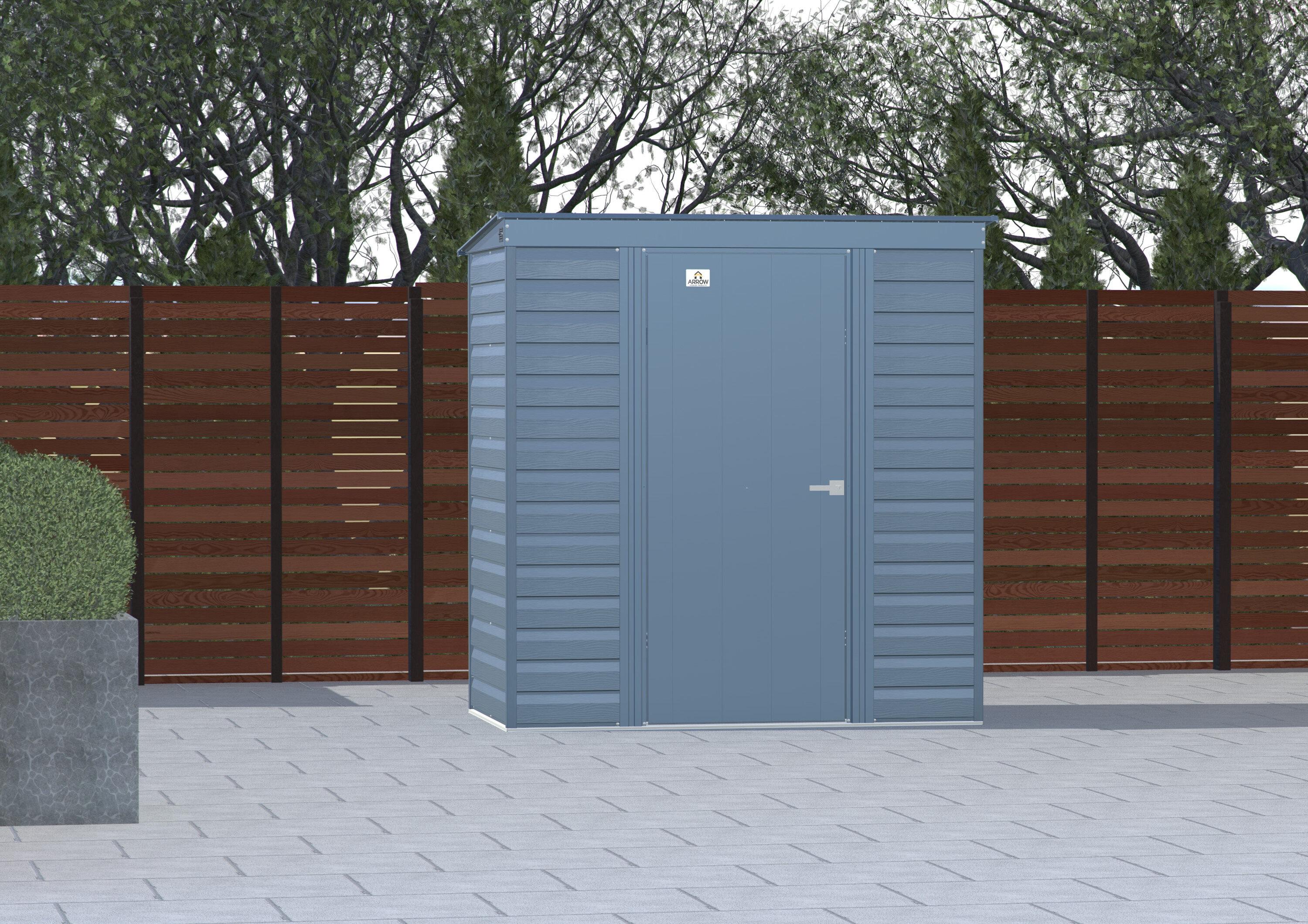 6 ft. W x 4 ft. D Steel Horizontal Storage Shed