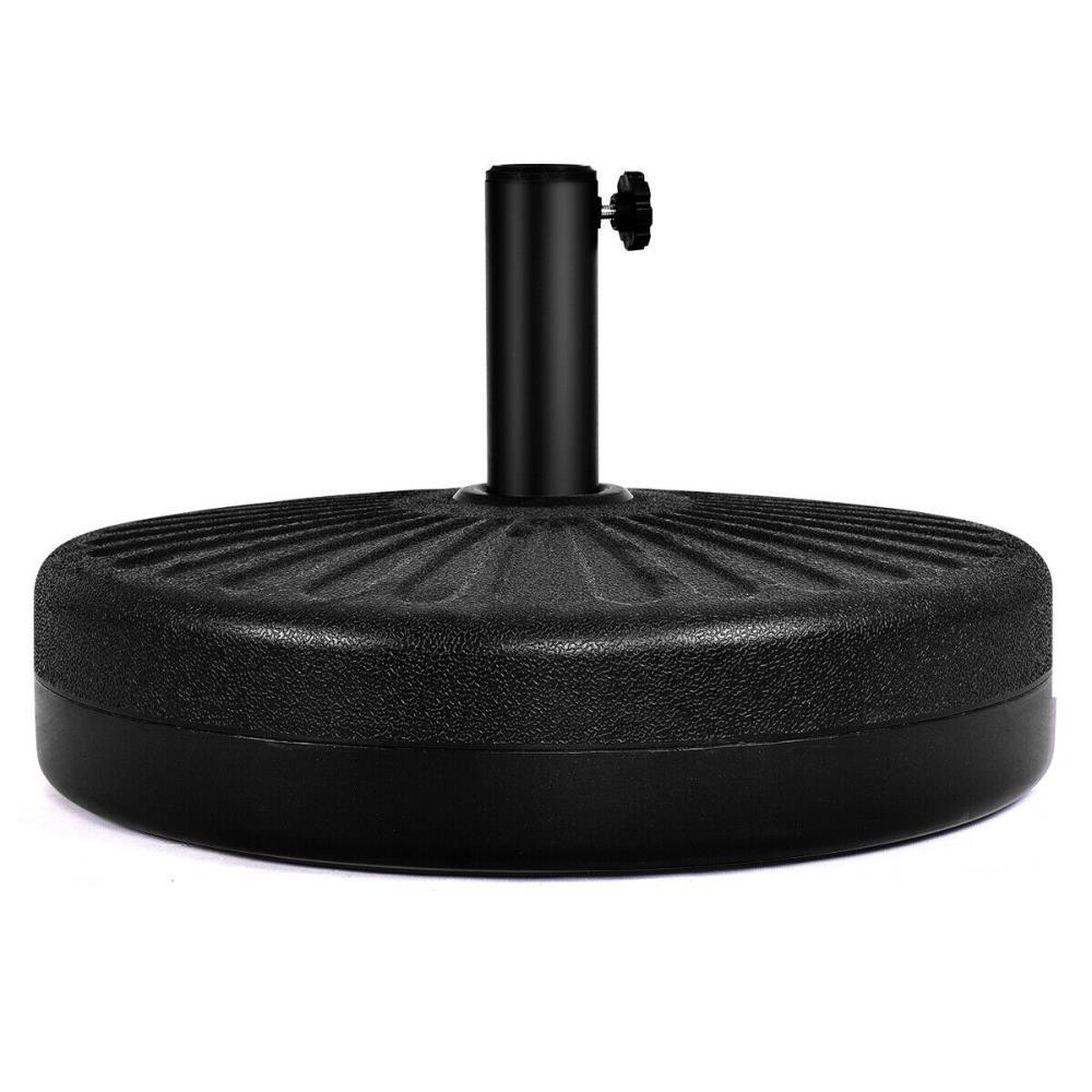 Costway 20'' Round 23L Water Filled Umbrella Base Stand Self-filled Patio Furniture Black