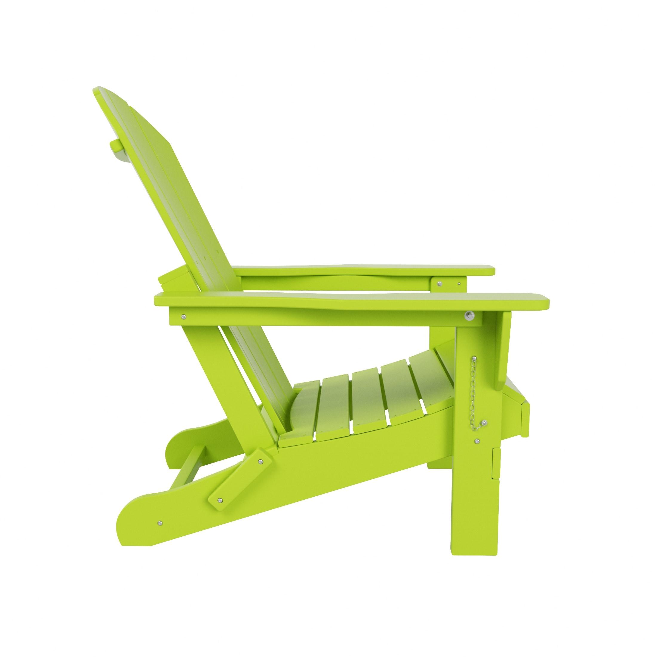 Lime Green HDPE Folding Adirondack Patio Chair