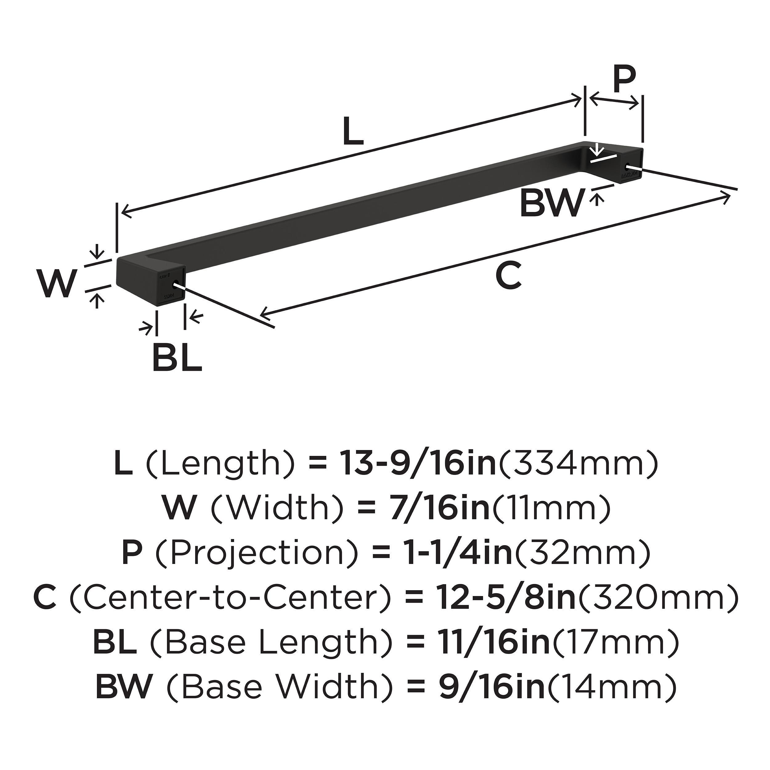 Amerock Blackrock 12-5/8 inch (320mm) Center-to-Center Black Bronze Cabinet Pull