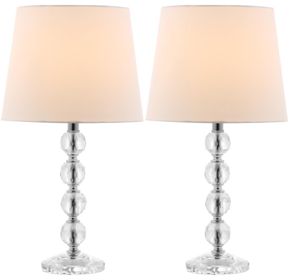 Nola 16 Inch H Stacked Crystal Ball Lamp (Set of 2) - Clear - Safavieh.
