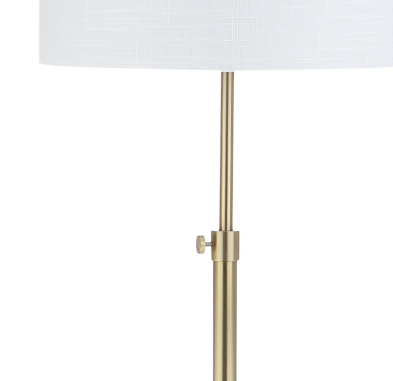 JONATHAN Y JYL3022A June 65" Adjustable Metal/Marble LED Floor Lamp, Modern, Contemporary, Elegant, Glam, Office, Living Room, Family Room, Dining Room, Bedroom, Hallway, Foyer, Brass