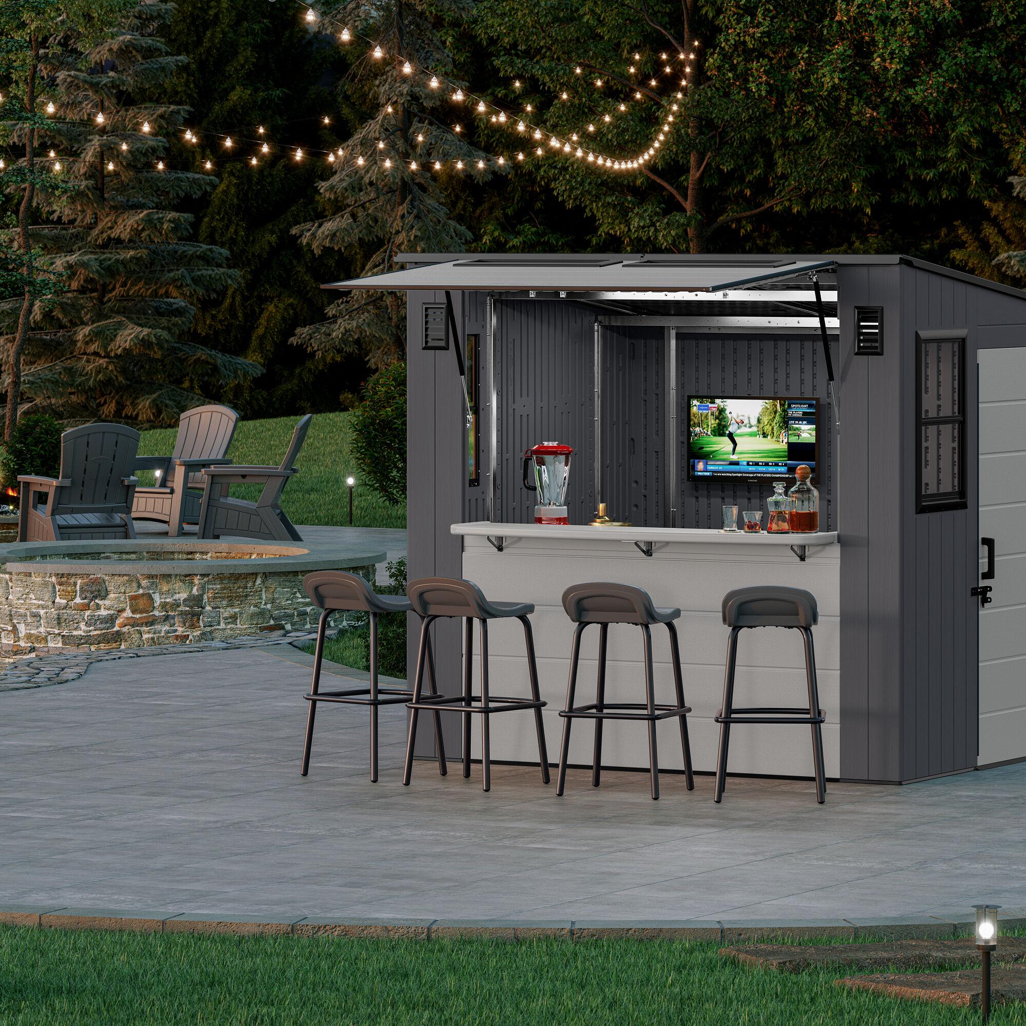Suncast 8 ft. x 7 ft. Cabana Entertainment Shed