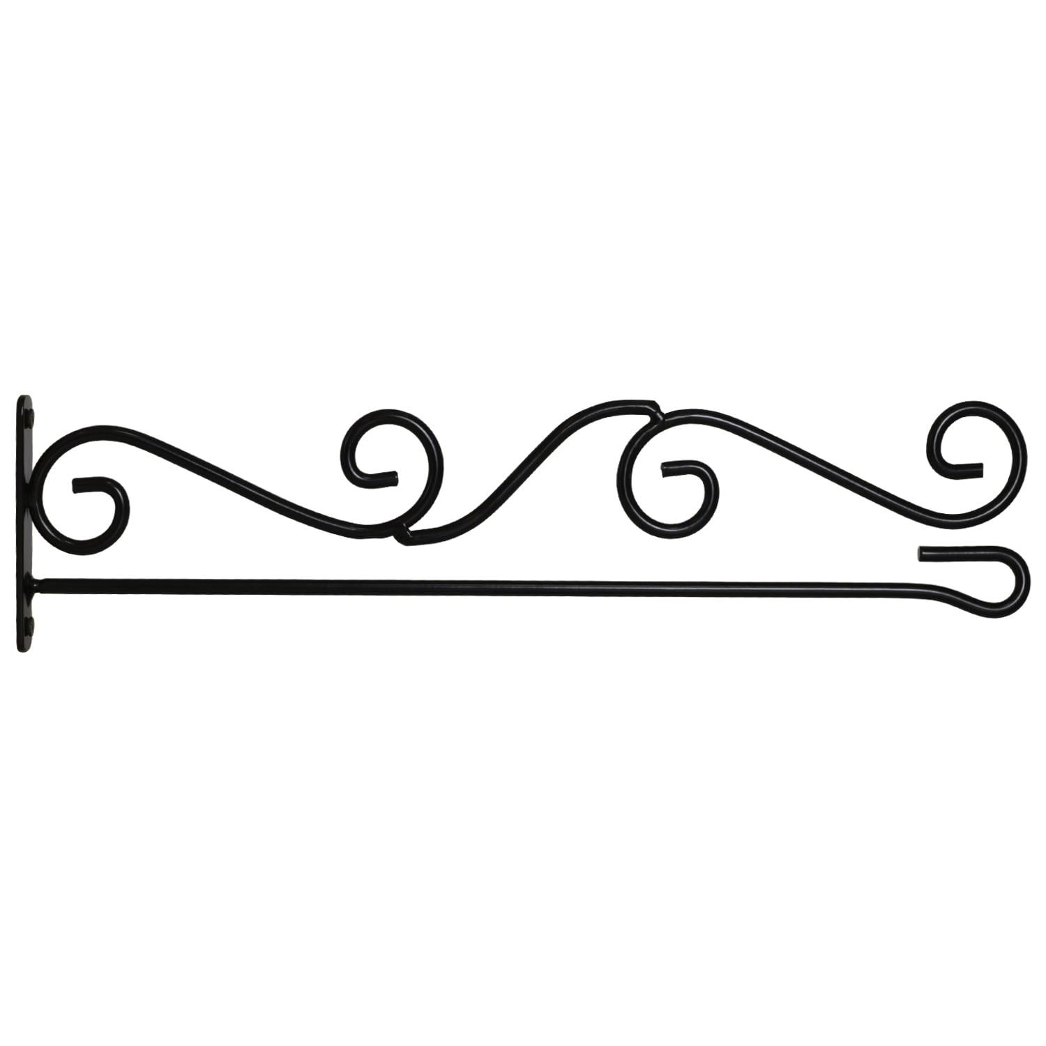 Anley Garden Flags Wall Scroll Hanger - Wrought Iron Horizontal Garden Flag Pole Holder H4" x W15"