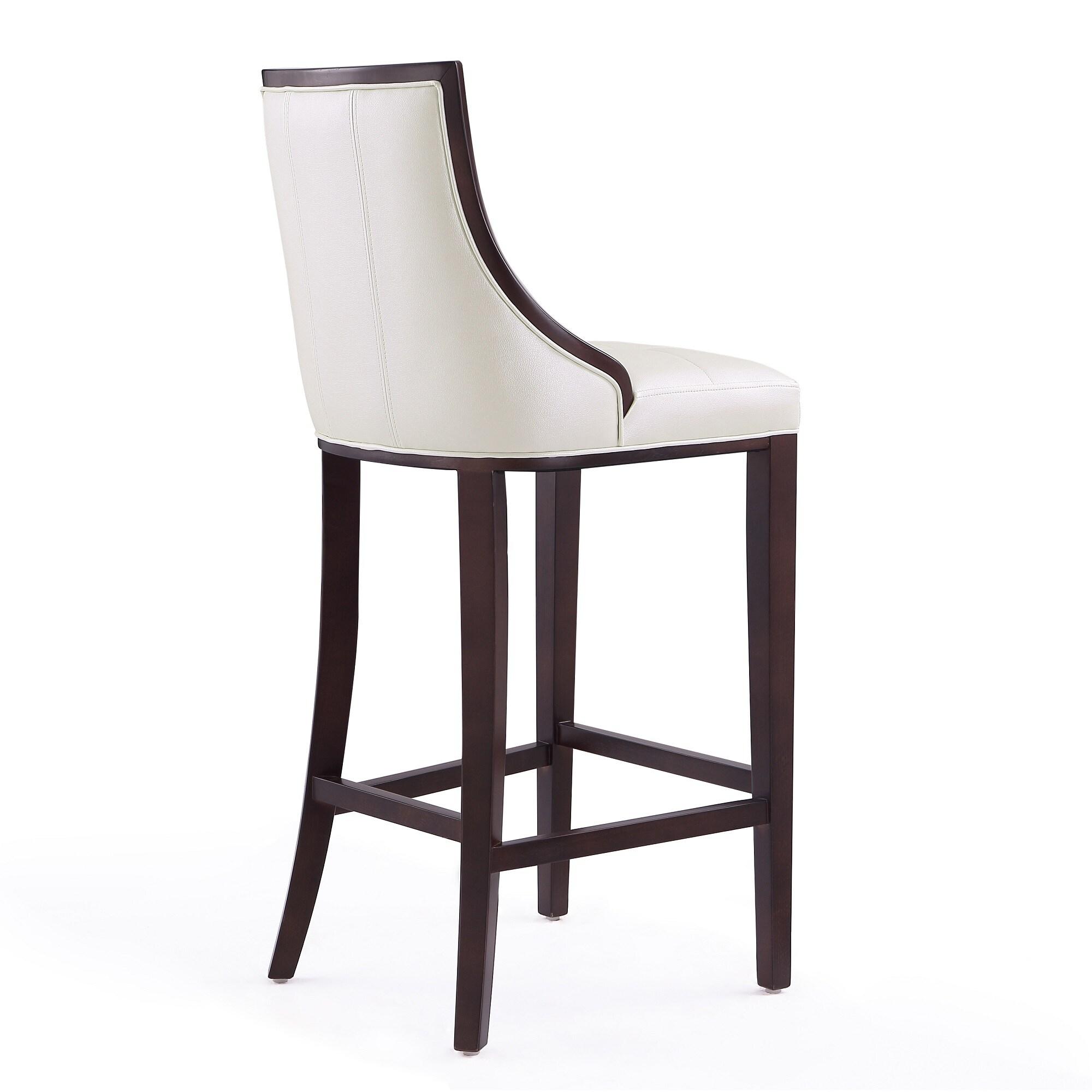 Set of 3 Fifth Avenue 31.5" Beech Wood Barstools with Footrest - Manhattan Comfort