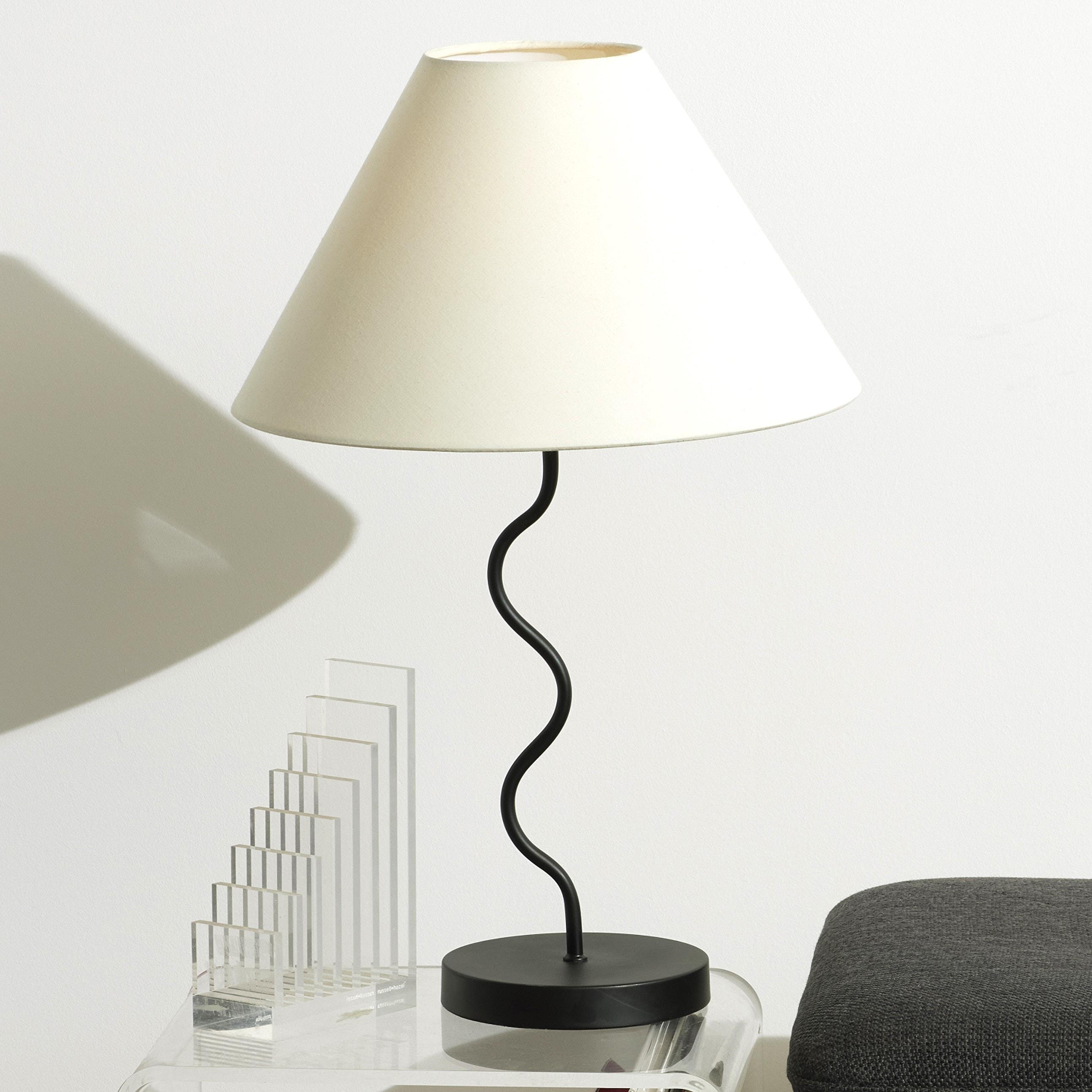 Squiggle 22" LED Table Lamp with Twisting Base and Ivory Empire Shade