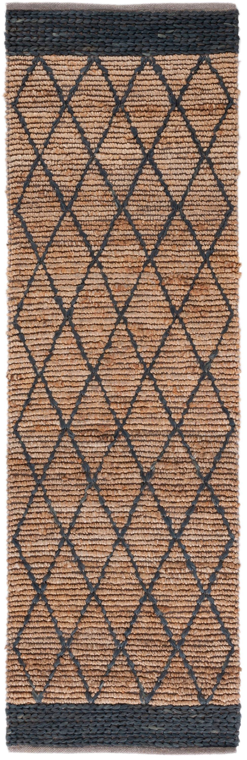 Natural Fiber NF951 Hand Loomed Runner Rug - Natural/Black - 2'6"x8' - Safavieh.