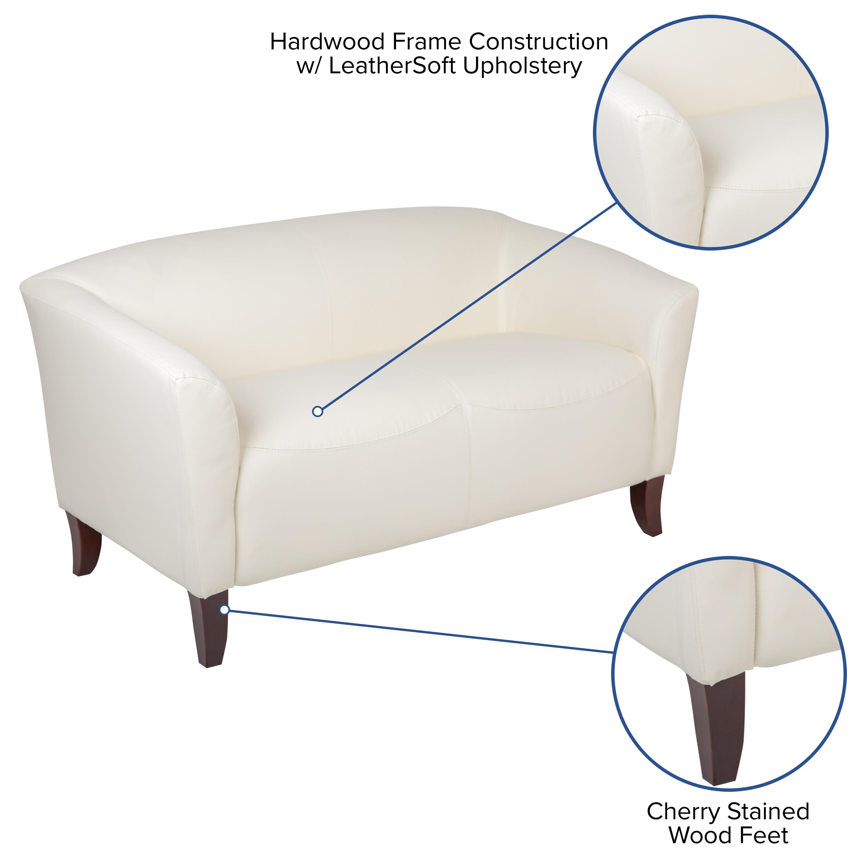 Flash Furniture HERCULES Imperial Series Ivory LeatherSoft Loveseat