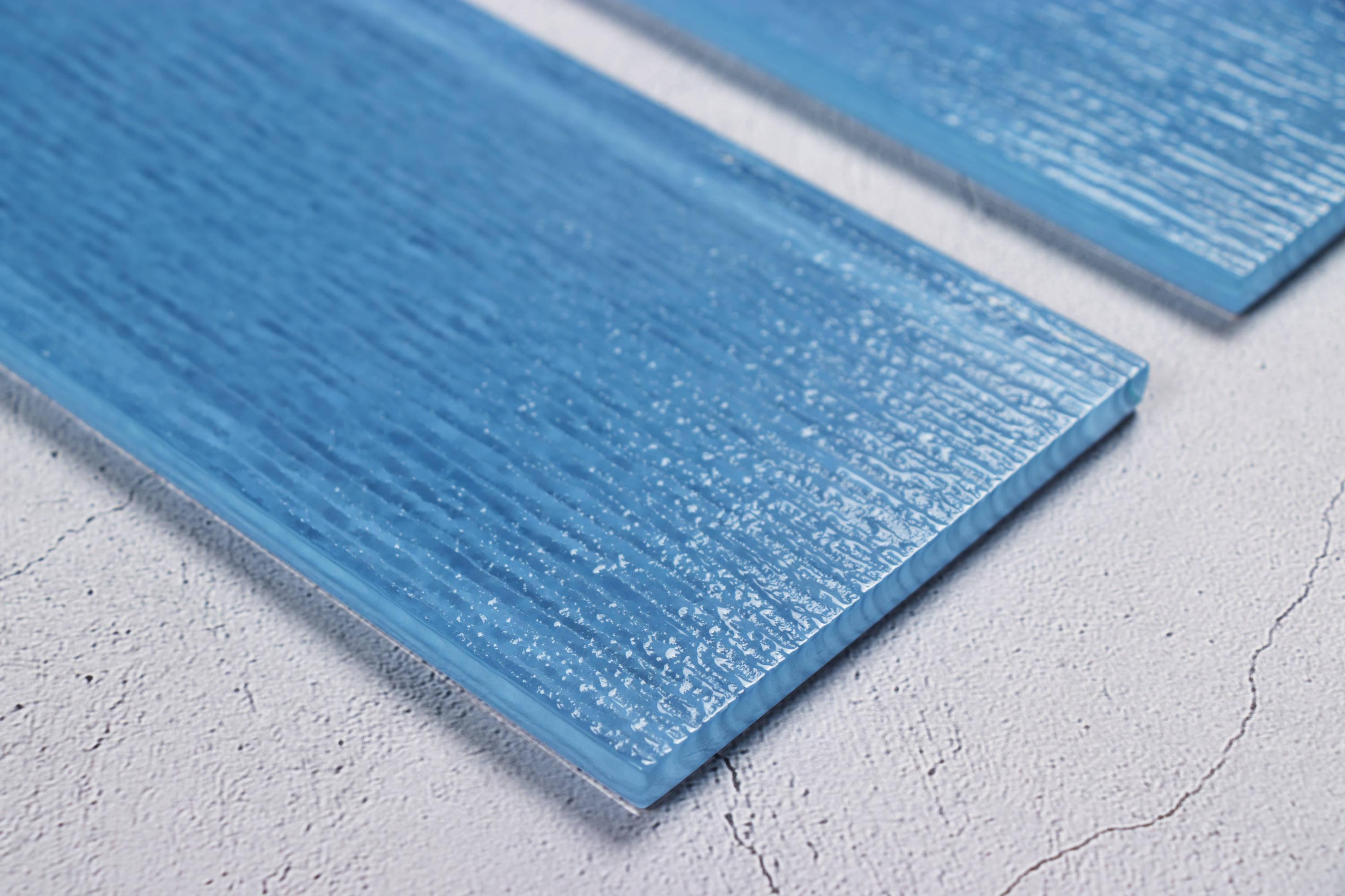 Premium Textured 4" x 12" Straight Edge Glass Subway Tile