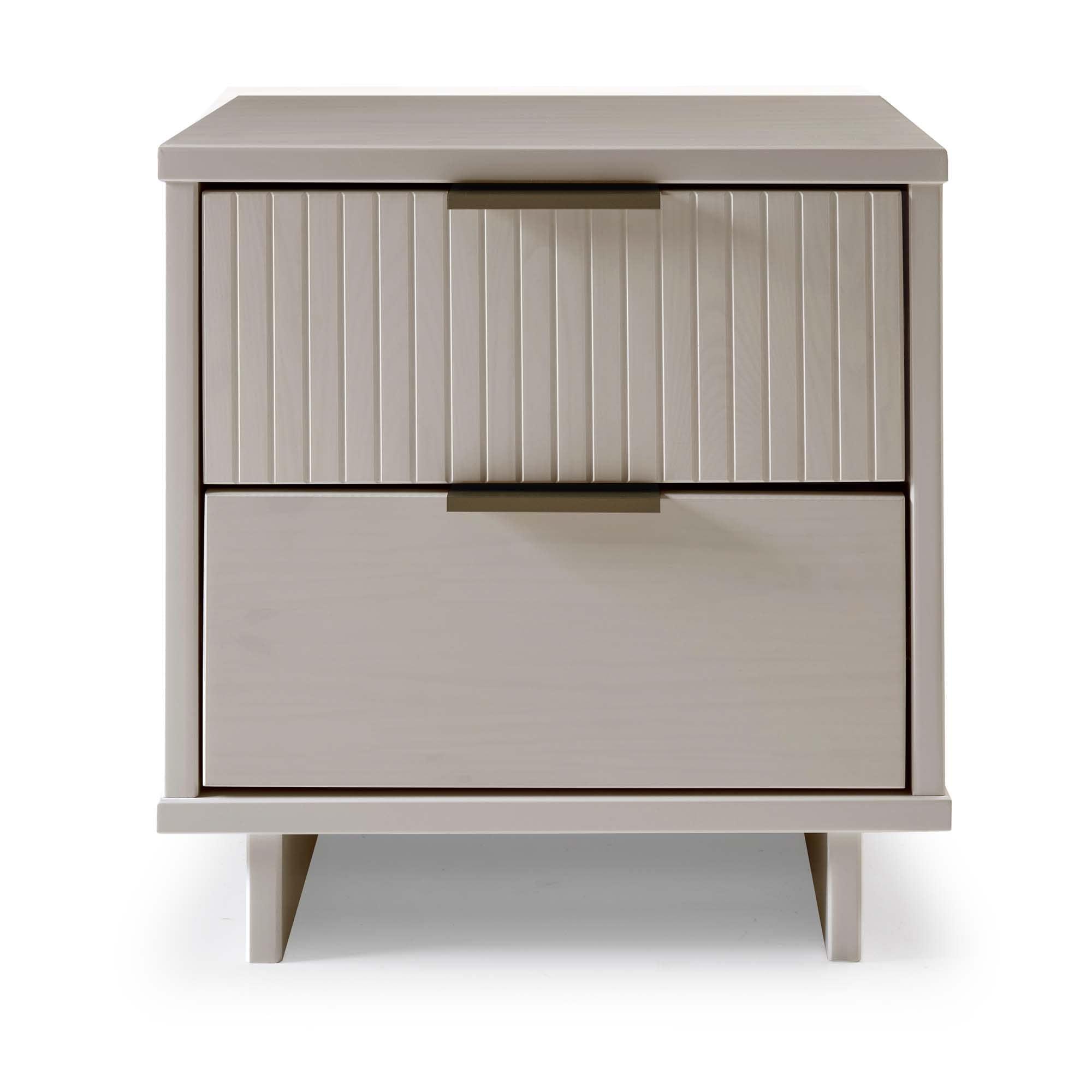 Granville Modern 2 Drawer Nightstand Light Gray - Manhattan Comfort: Soft Close, UV Finish, Metal Handles
