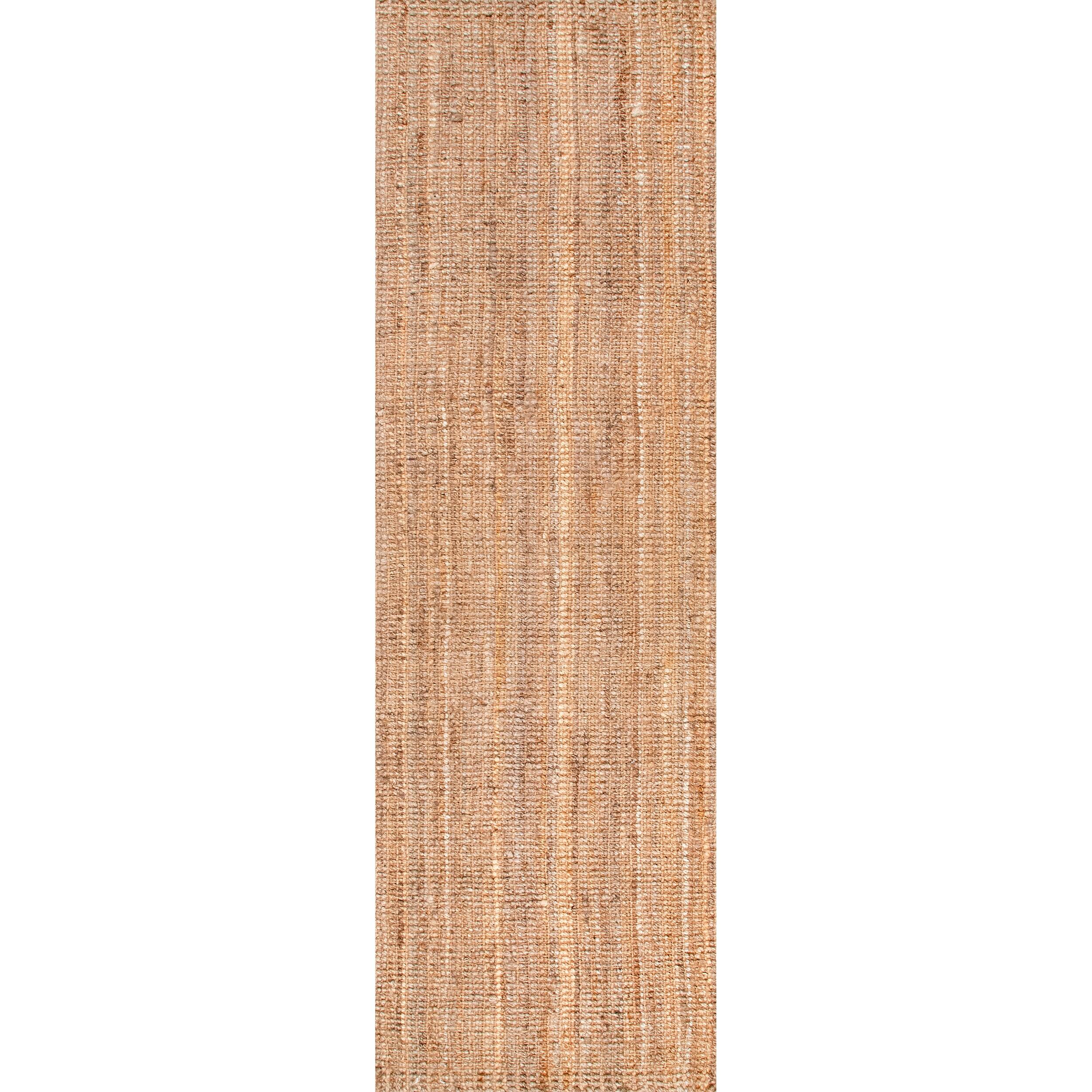 nuLOOM Ashli Solid Farmhouse Jute Area Rug, Runner 2' 6" x 8', Natural