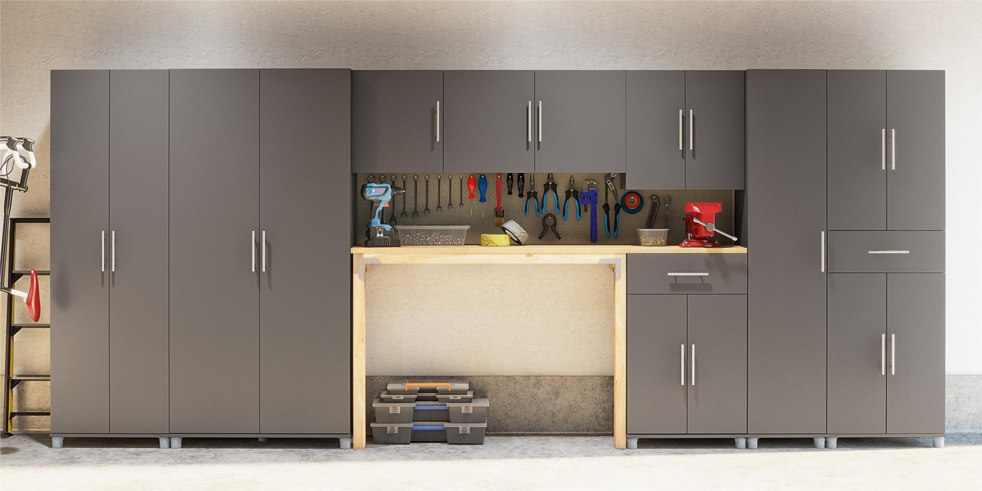Camberly 4 Door/1 Drawer Storage Cabinet, Graphite Gray
