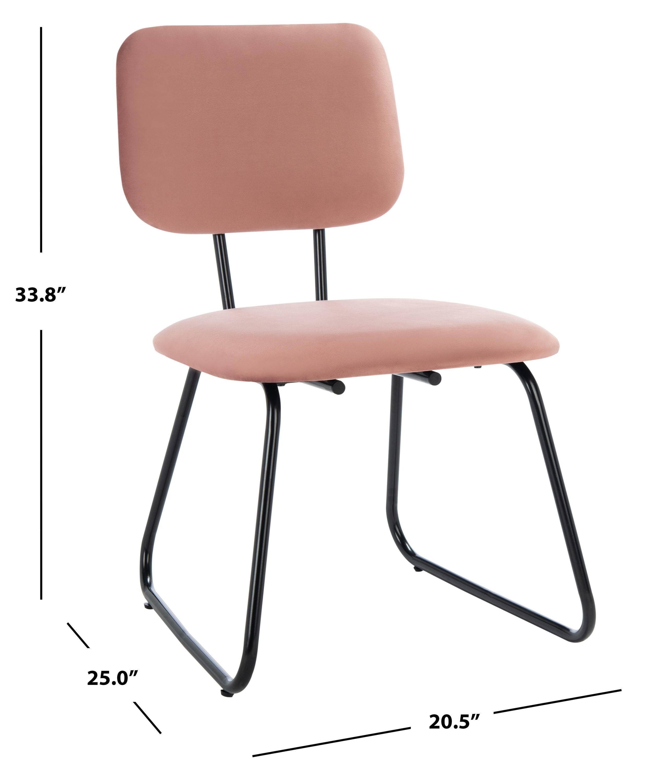 Chavelle Side Chair - ACH6205 - Set of 2 - Dusty Rose/Black - Safavieh