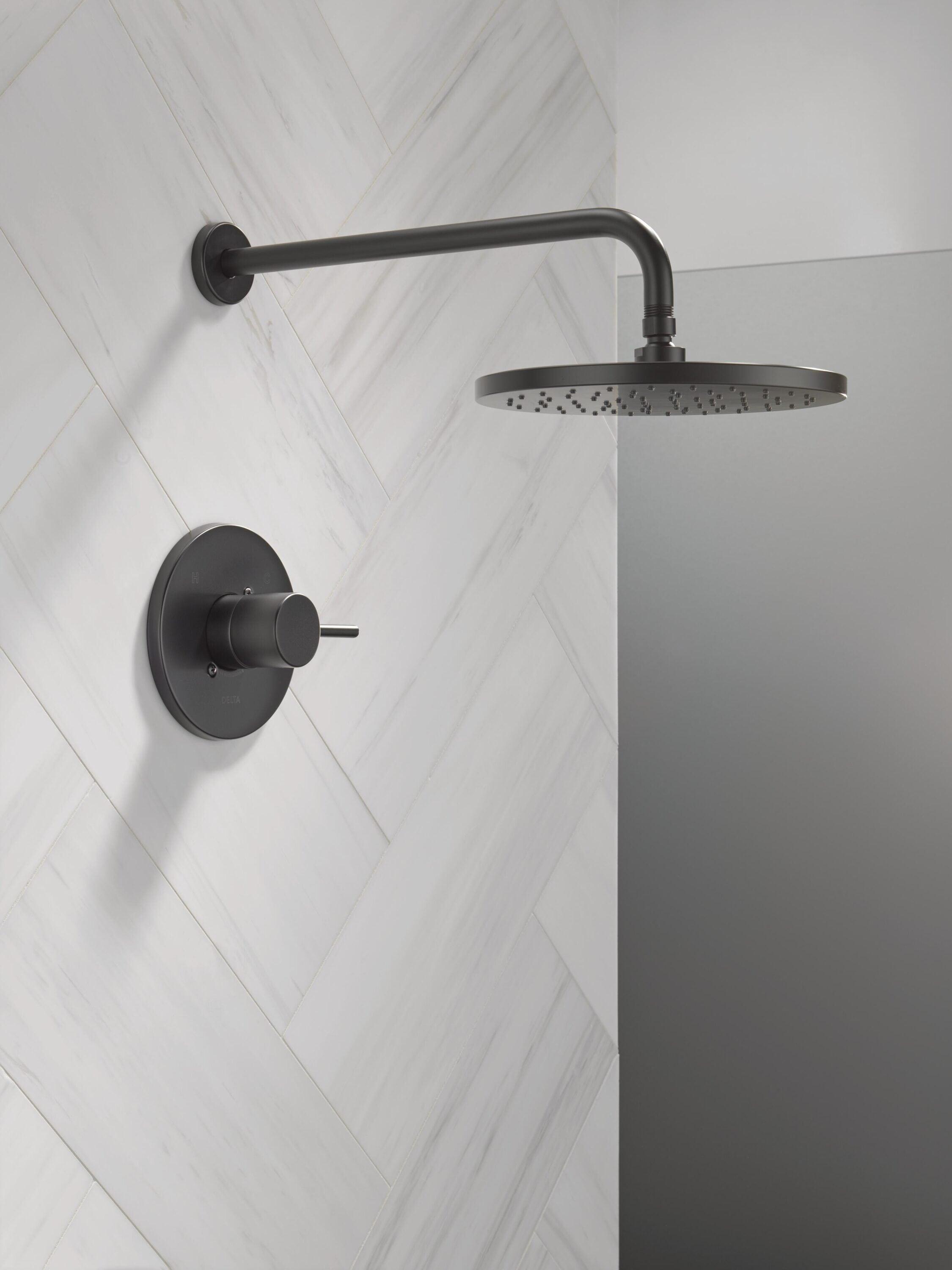 Modern Raincan Round Single-Function Shower Faucet Set, Valve Trim Kit, Rainfall Shower Head