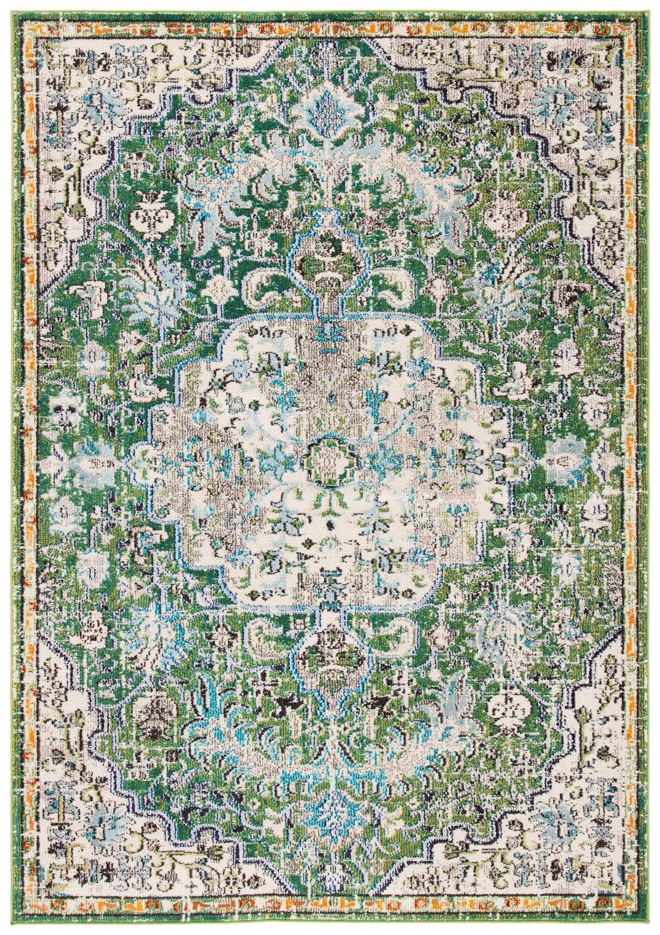 Madison MAD447 Power Loomed Indoor Area Rug - Green/Turquoise - 4'x6' - Safavieh