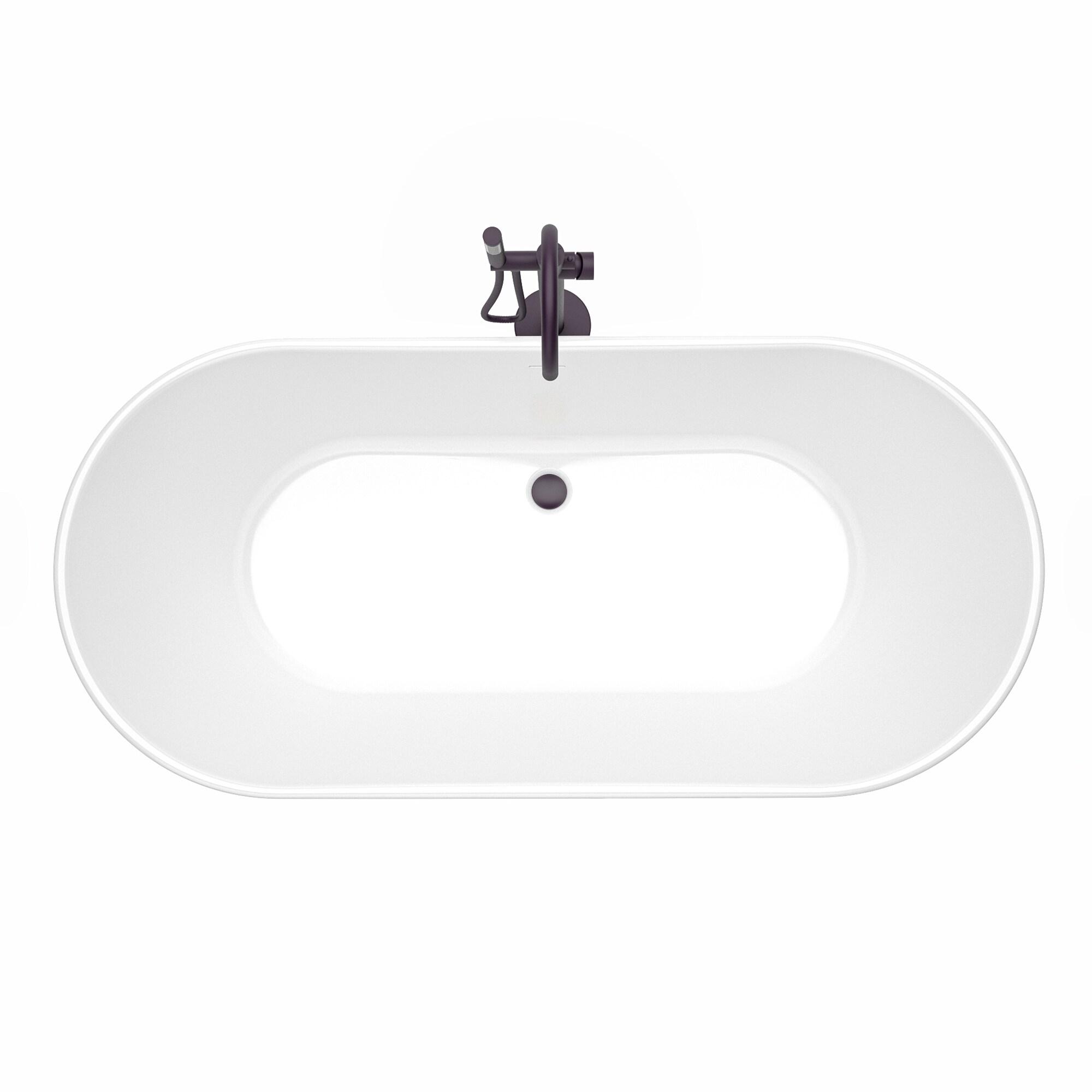 Infinity Z 67-inch White Acrylic Oval Freestanding Soaking Bathtub