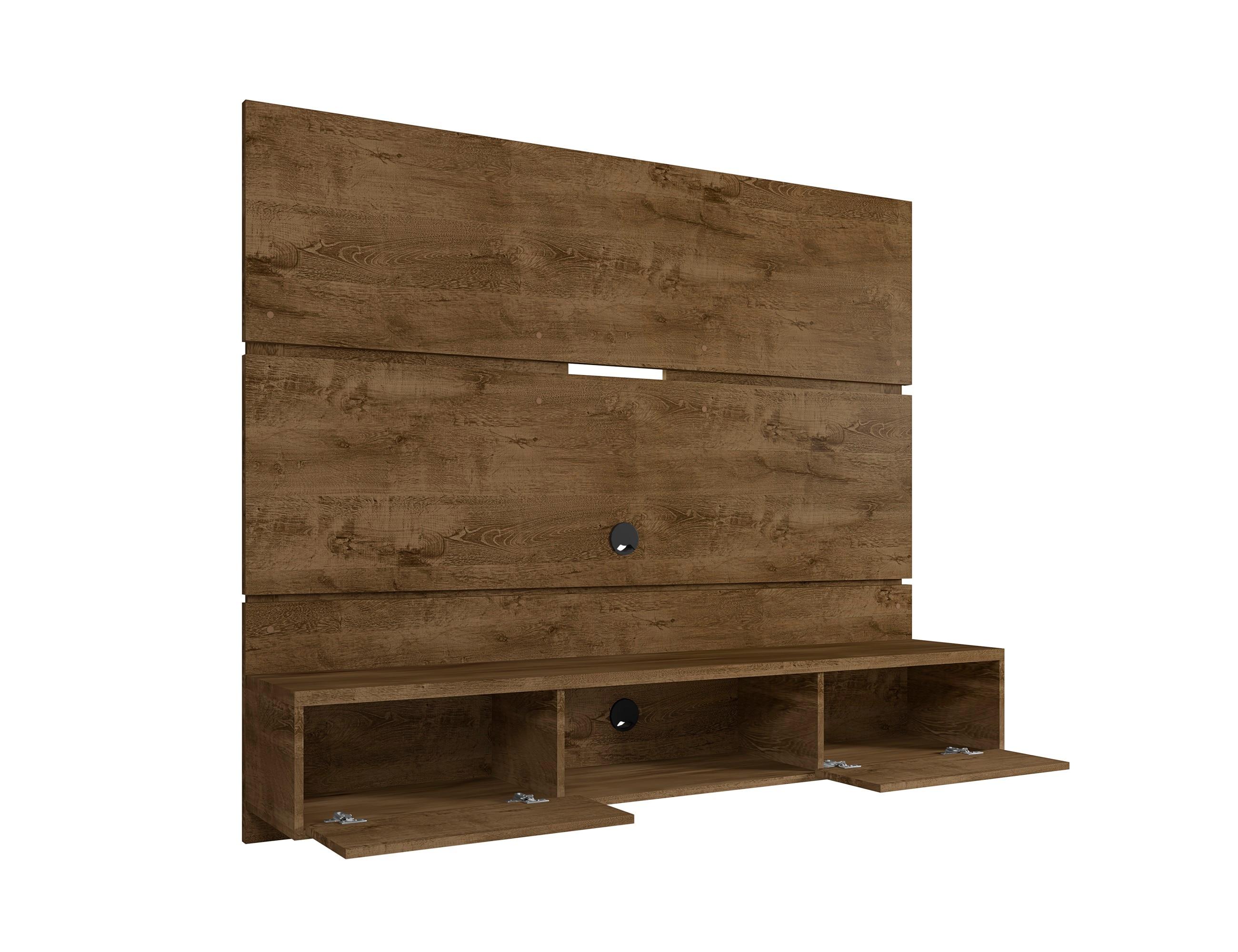 Manhattan Comfort Vernon Floating Wood Entertainment Center in Brown