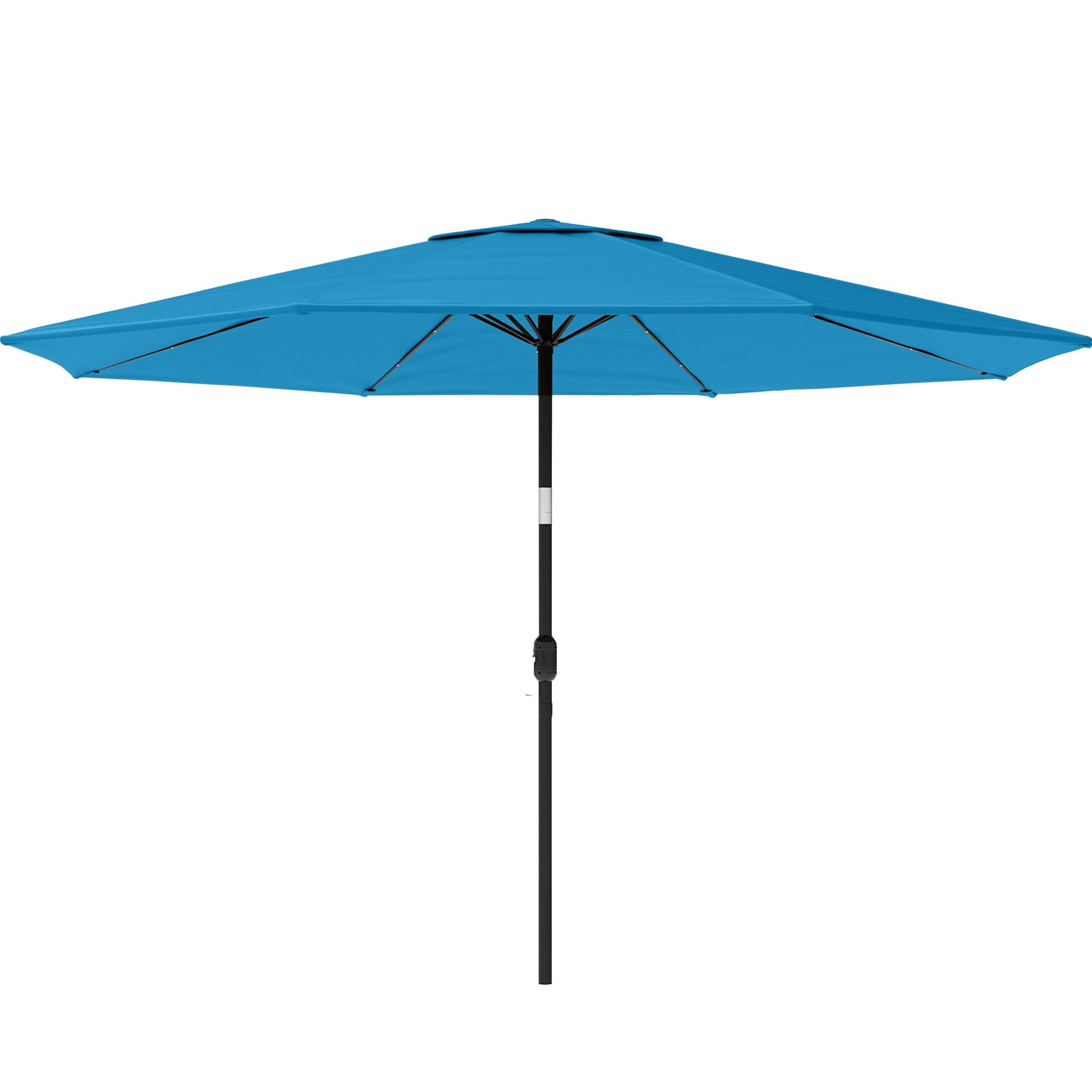 Pure Garden 10' Octagon Outdoor Patio Market Umbrella: Solar LED, Water-Resistant, Steel Frame