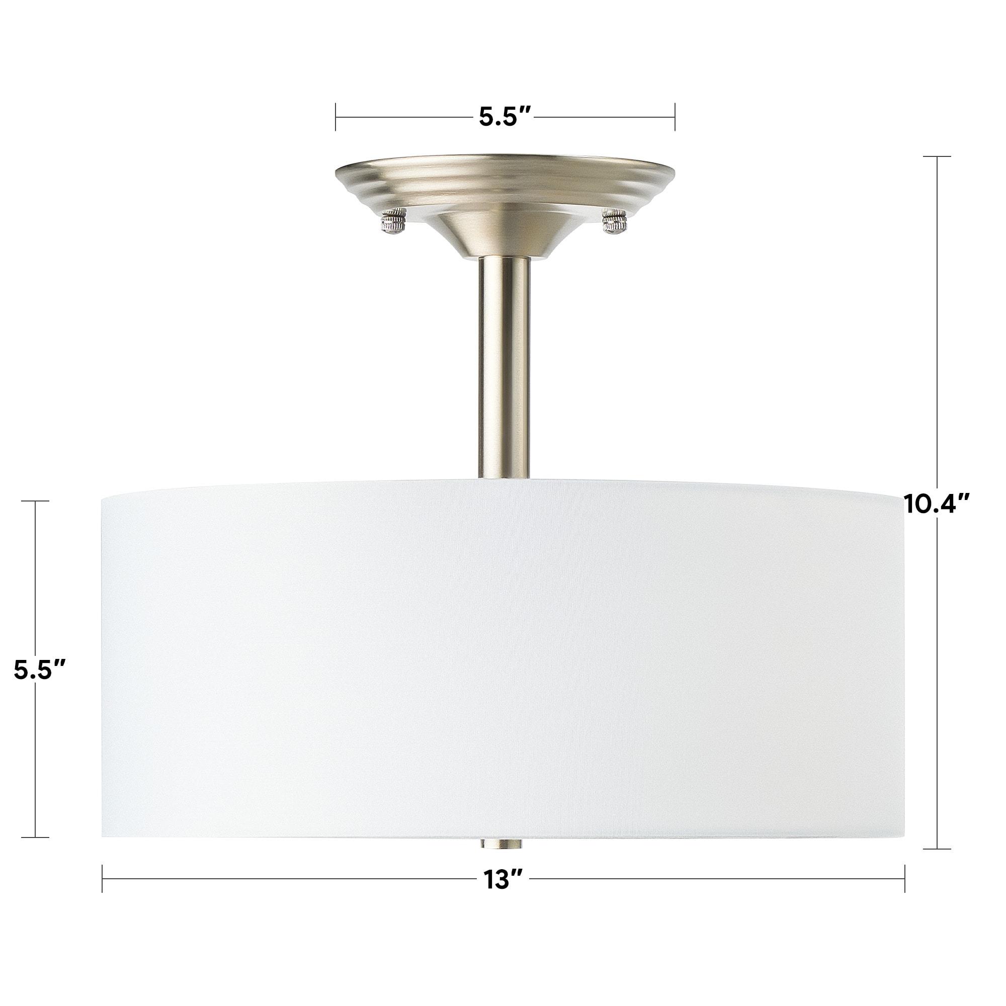 Progress Lighting, Inspire Collection, 2-Light Semi-Flush, Brushed Nickel, Etched Glass with Summer Linen Shade