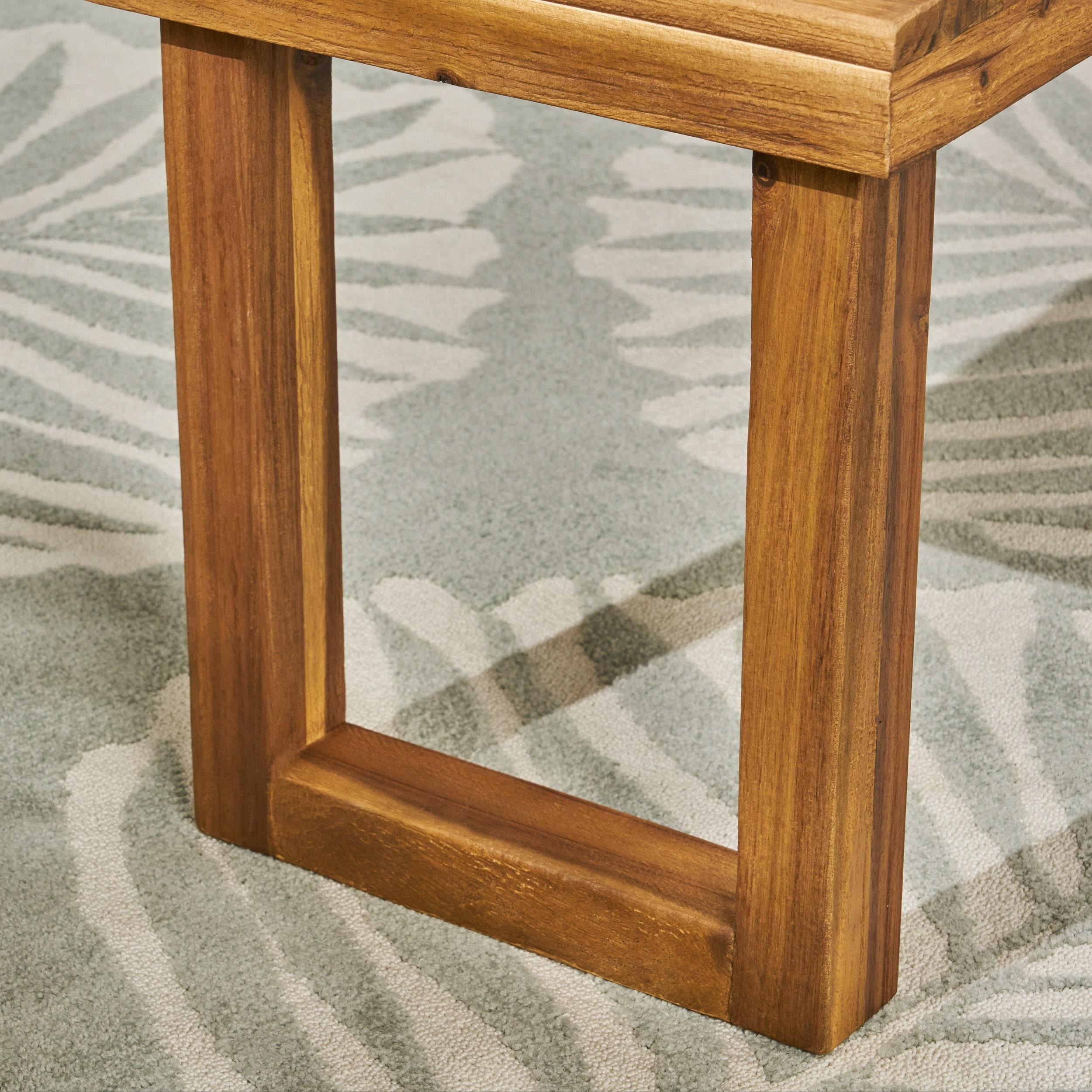 GDFStudio Josette Outdoor Acacia Wood Dining Bench, Sandblasted Natural Brown