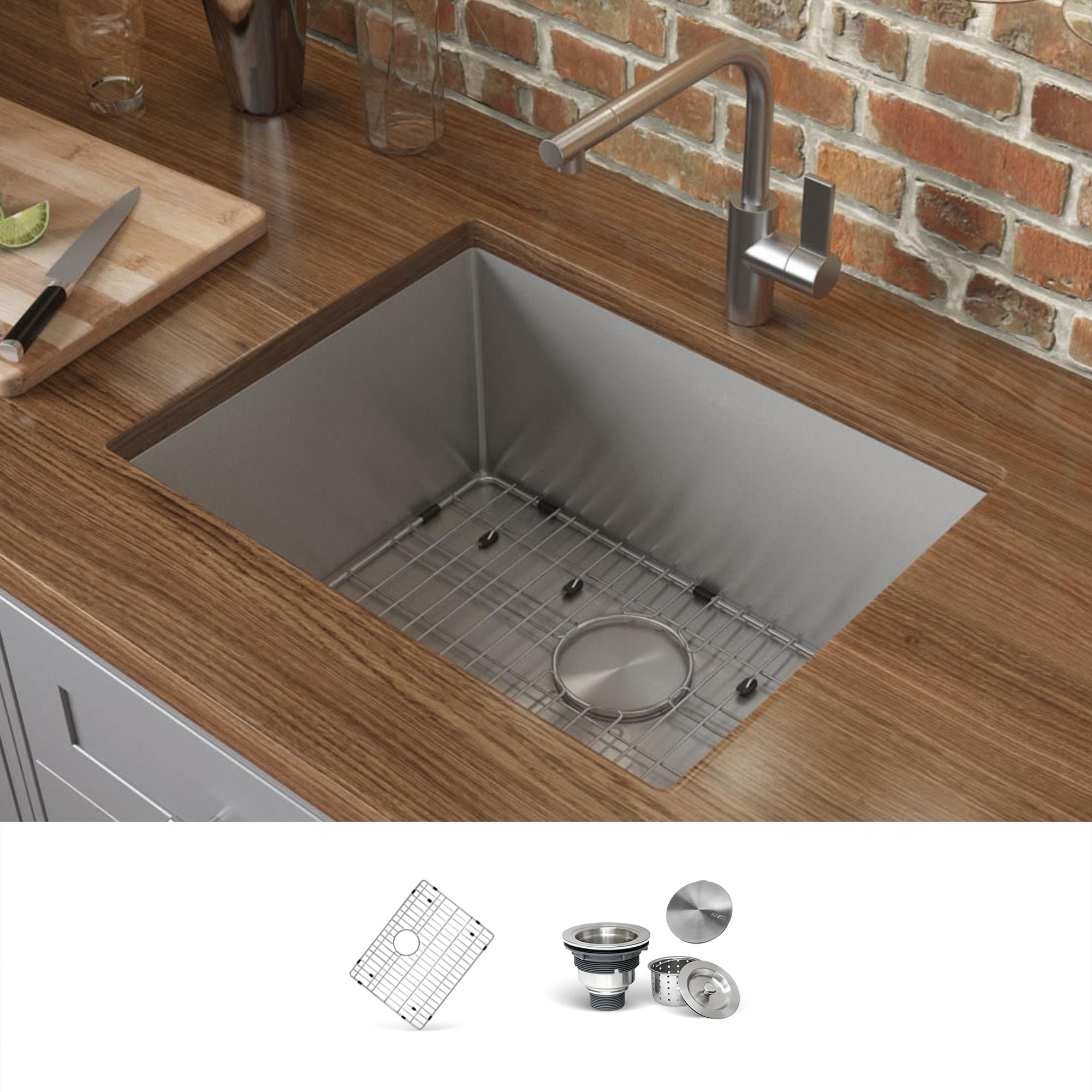 Ruvati Bar Prep Sink Narrow Trough Undermount 16 Gauge Stainless Steel Single Bowl
