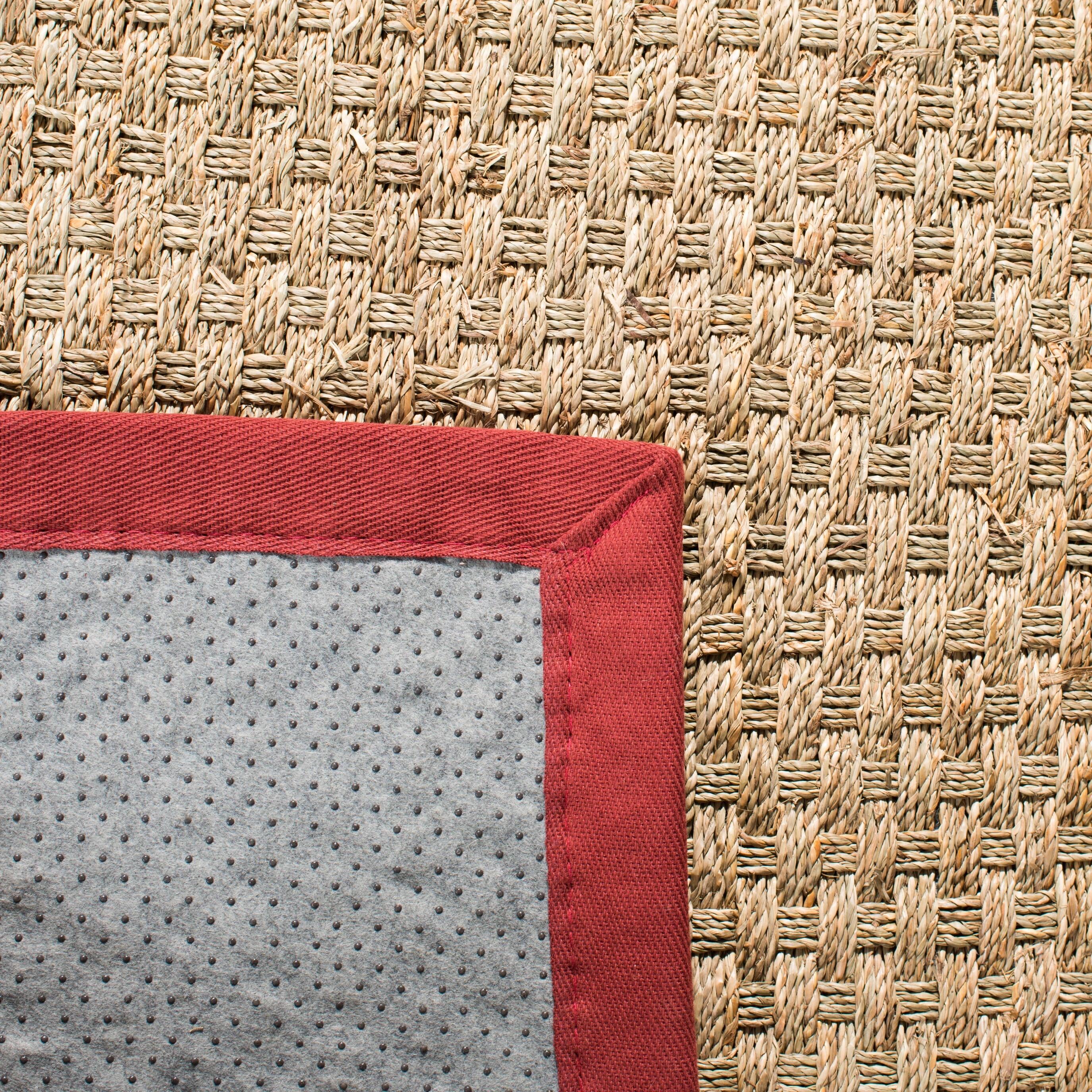 Natural Fiber NF114 Power Loomed Indoor Area Rug - Natural/Red - 4'x6' - Safavieh.