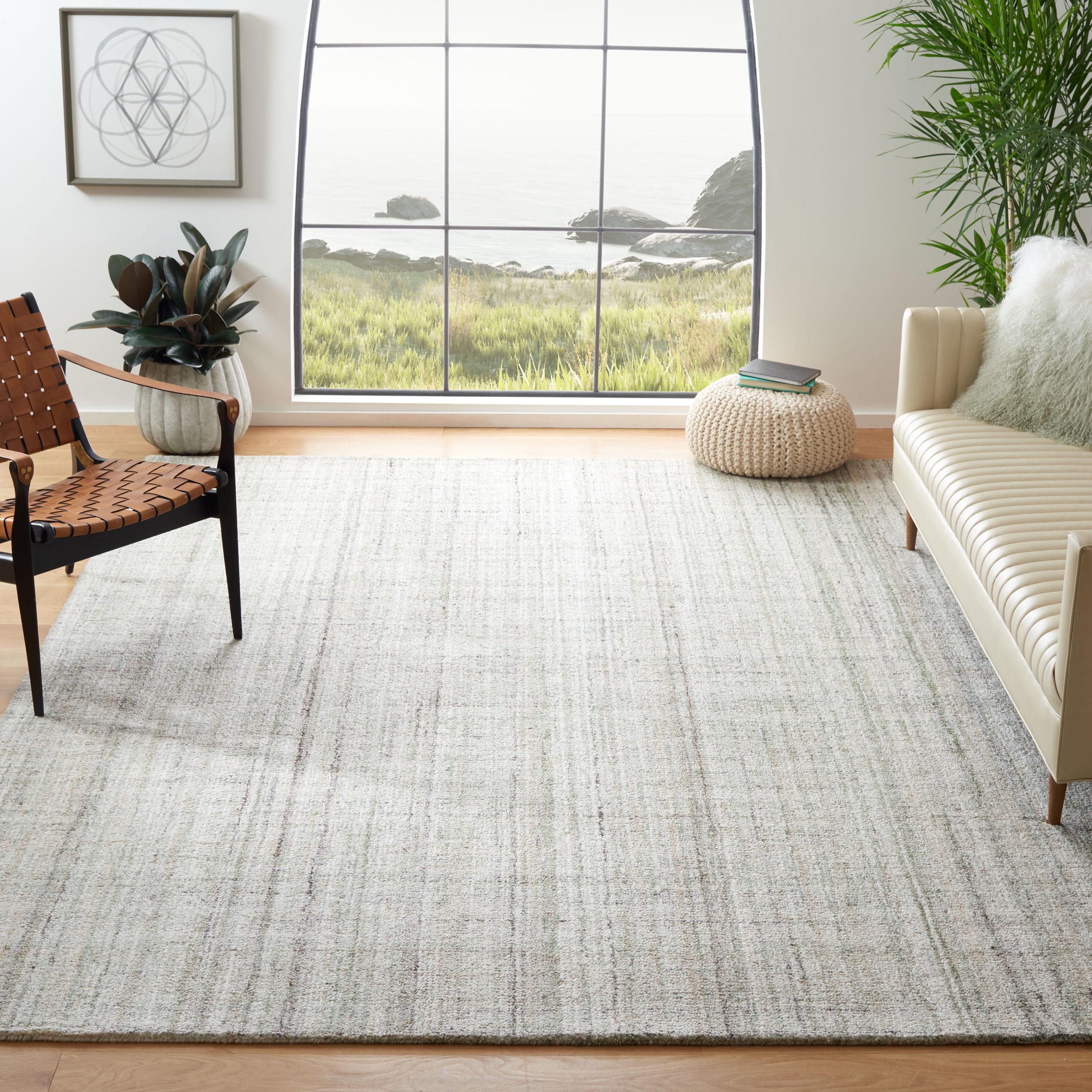 Abstract ABT143 Handmade Indoor Area Rug - Green/Sage - 6'x9' - Safavieh