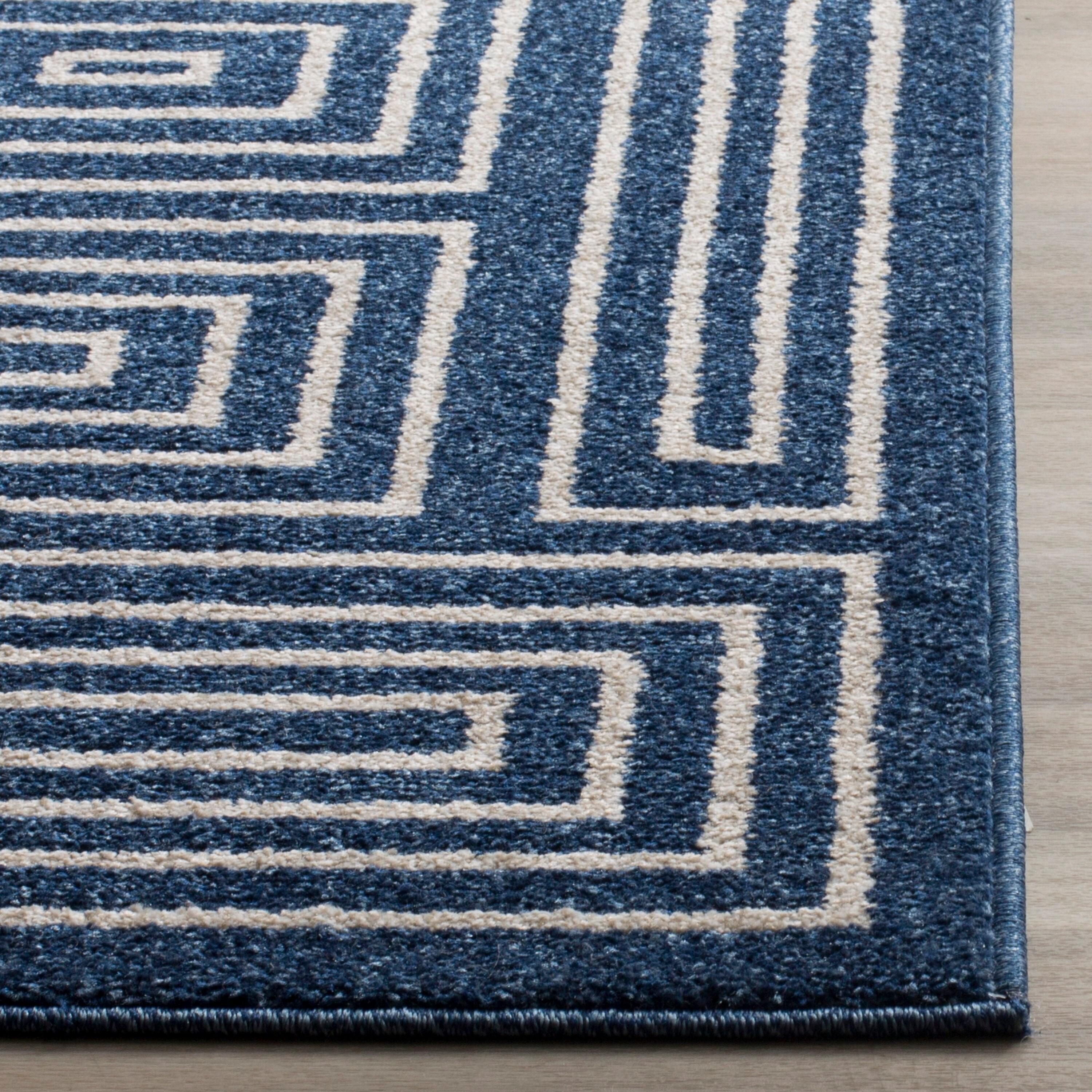 Amherst AMT430 Power Loomed Indoor Area Rug - Navy/Ivory - 4'x6' - Safavieh