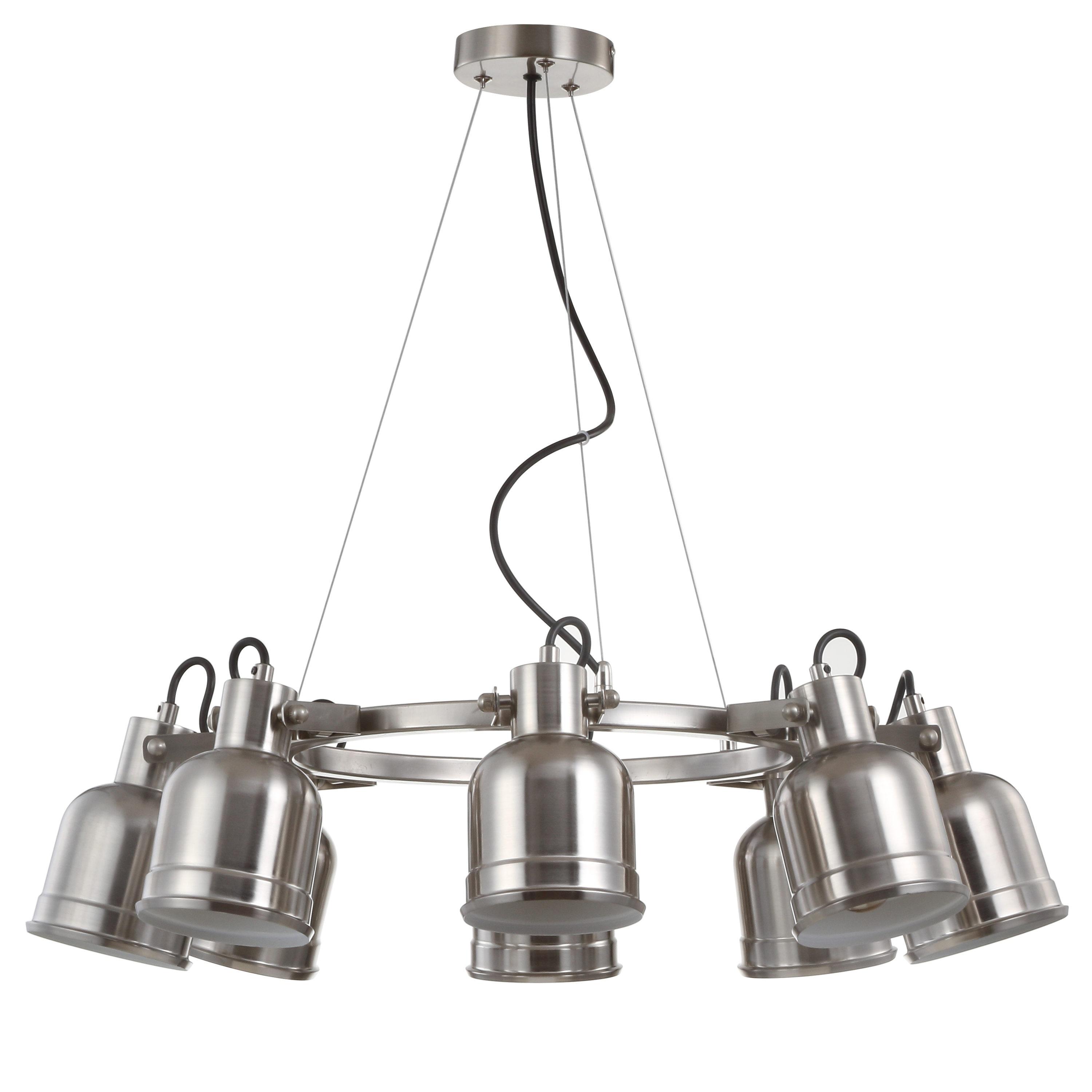 JONATHAN Y JYL6115A Liam 26.5" 8-Light Metal LED Chandelier Chandelier, Contemporary, Transitional for living room, dinning room, bedroom, office Bulb Included, Nickel