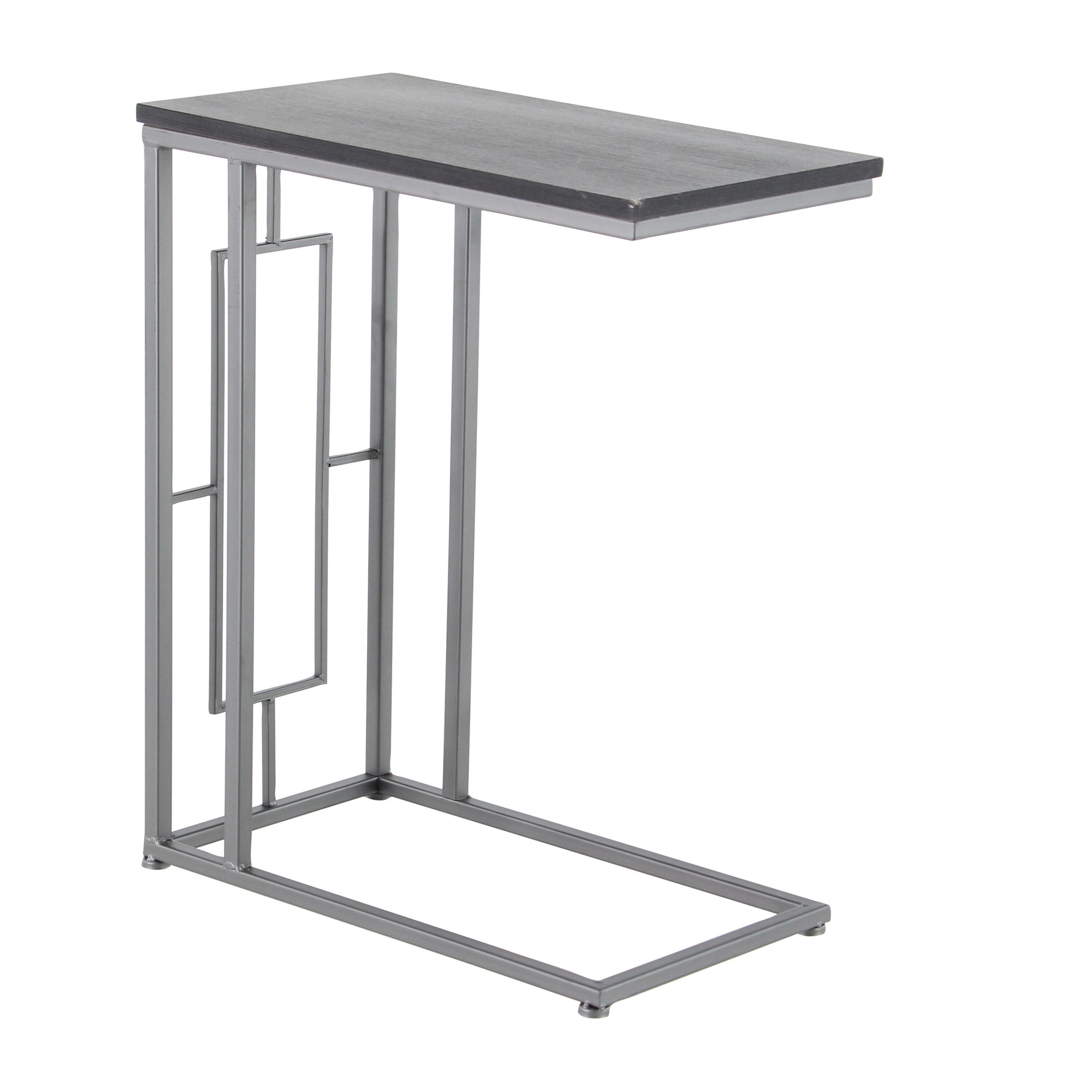 Contemporary Iron and Wood Accent Table Dark Gray - Olivia & May