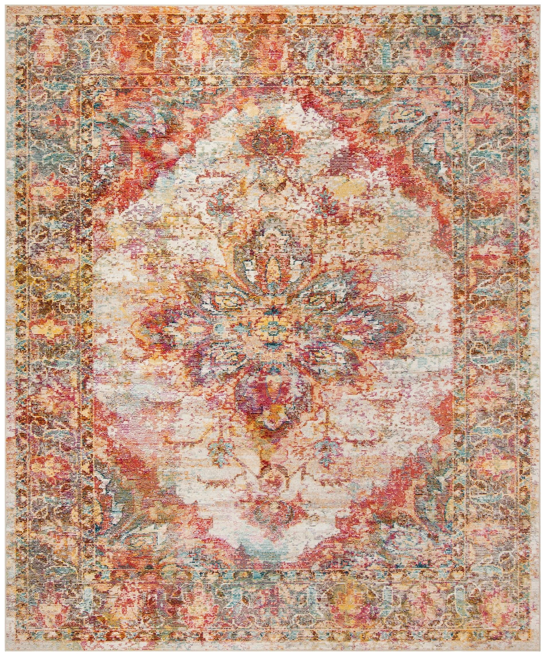 Crystal CRS508 Power Loomed Area Rug - Cream/Rose - 8'x10' - Safavieh.
