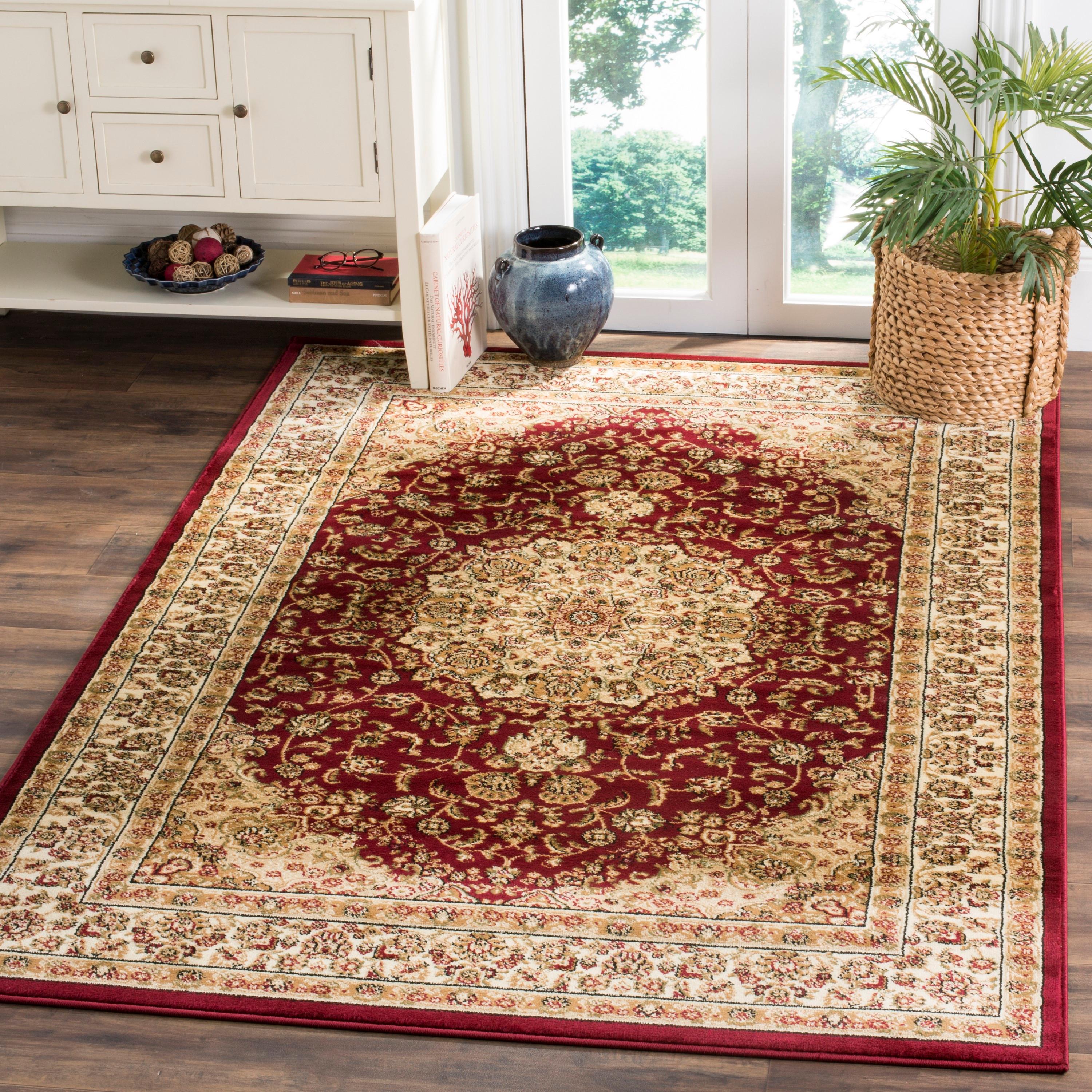Lyndhurst LNH222 Power Loomed Area Rug - Red/Ivory - 4'x6' - Safavieh