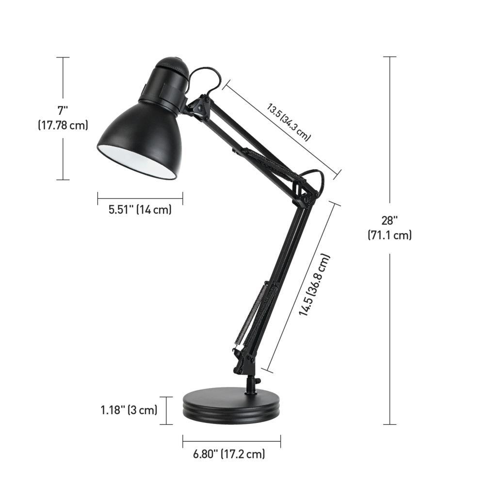 Globe Electric 28" Contemporary Heavy Base Architect Black Swing Arm Desk Lamp, 5698601