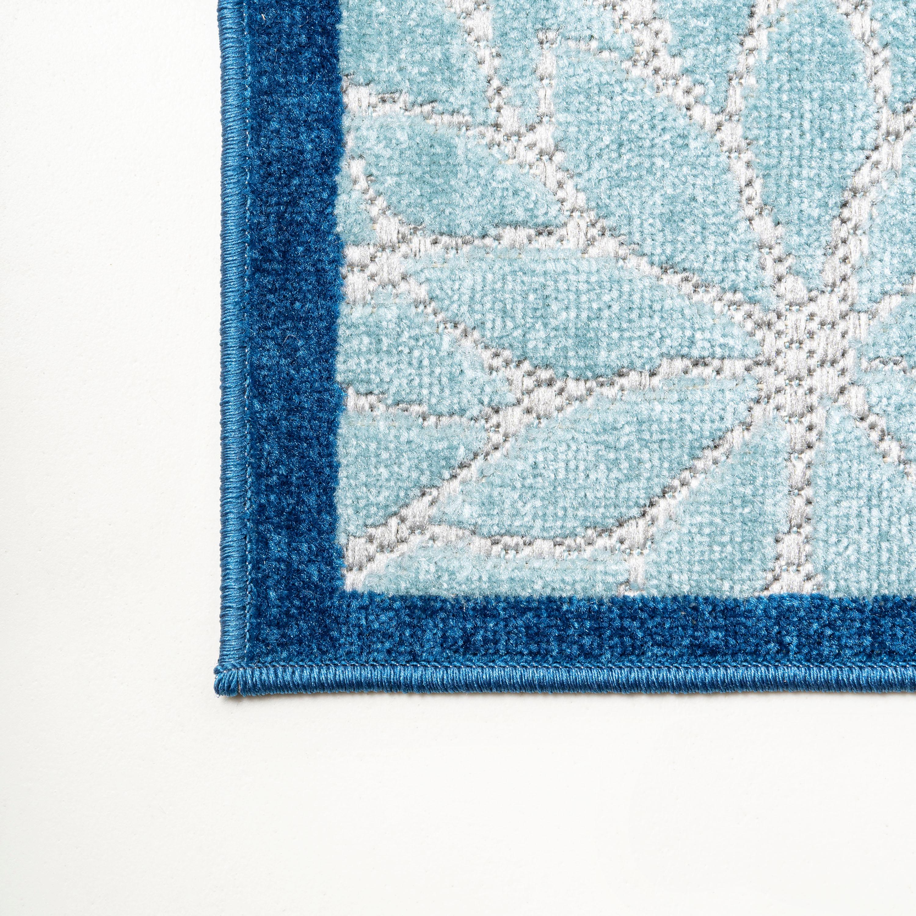 3'x5' Minori Floral Indoor/Outdoor Area Rug, Blue/Gray - JONATHAN Y