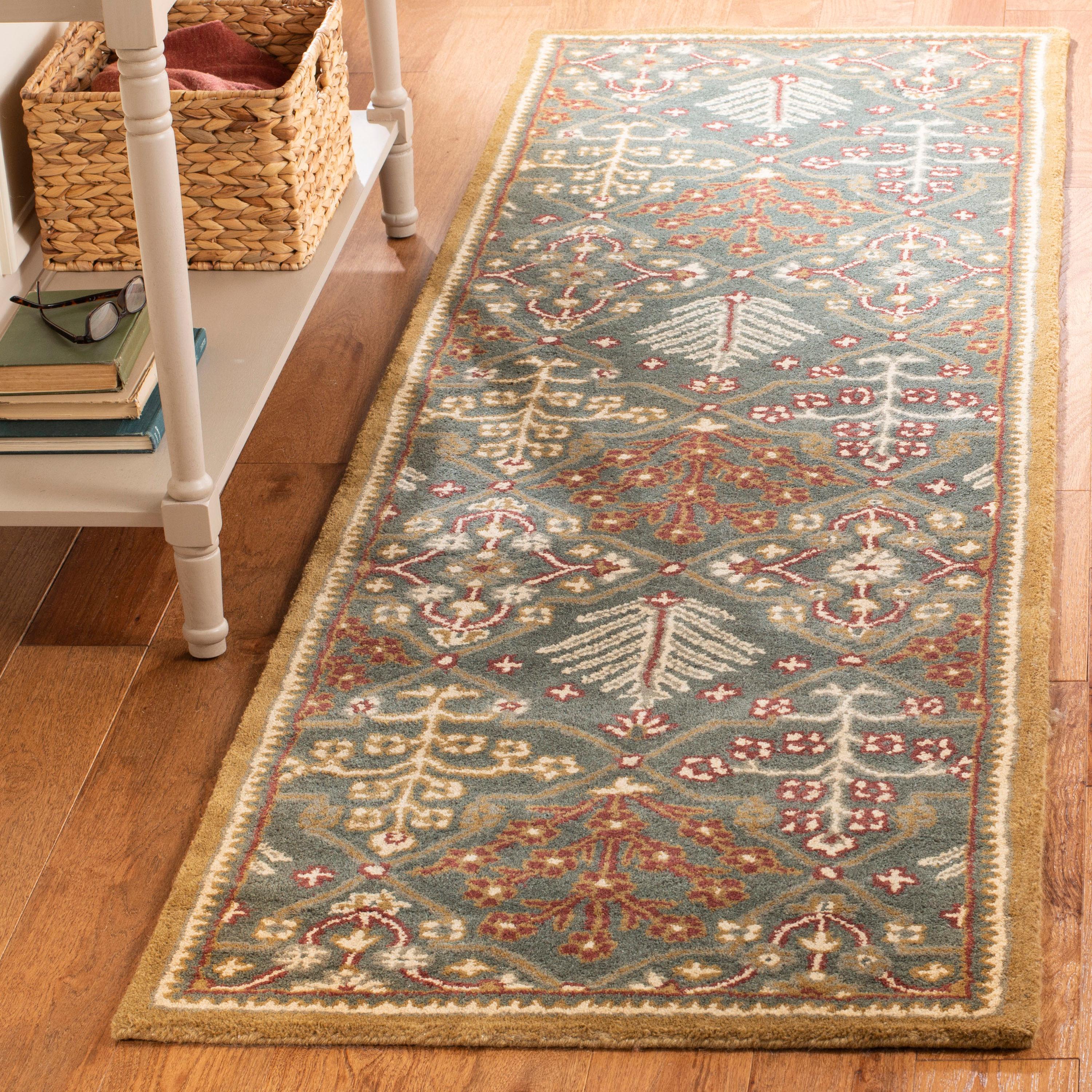 Antiquity AT613 Hand Tufted Area Rug - Light Blue/Gold - 2'3"x20' - Safavieh.