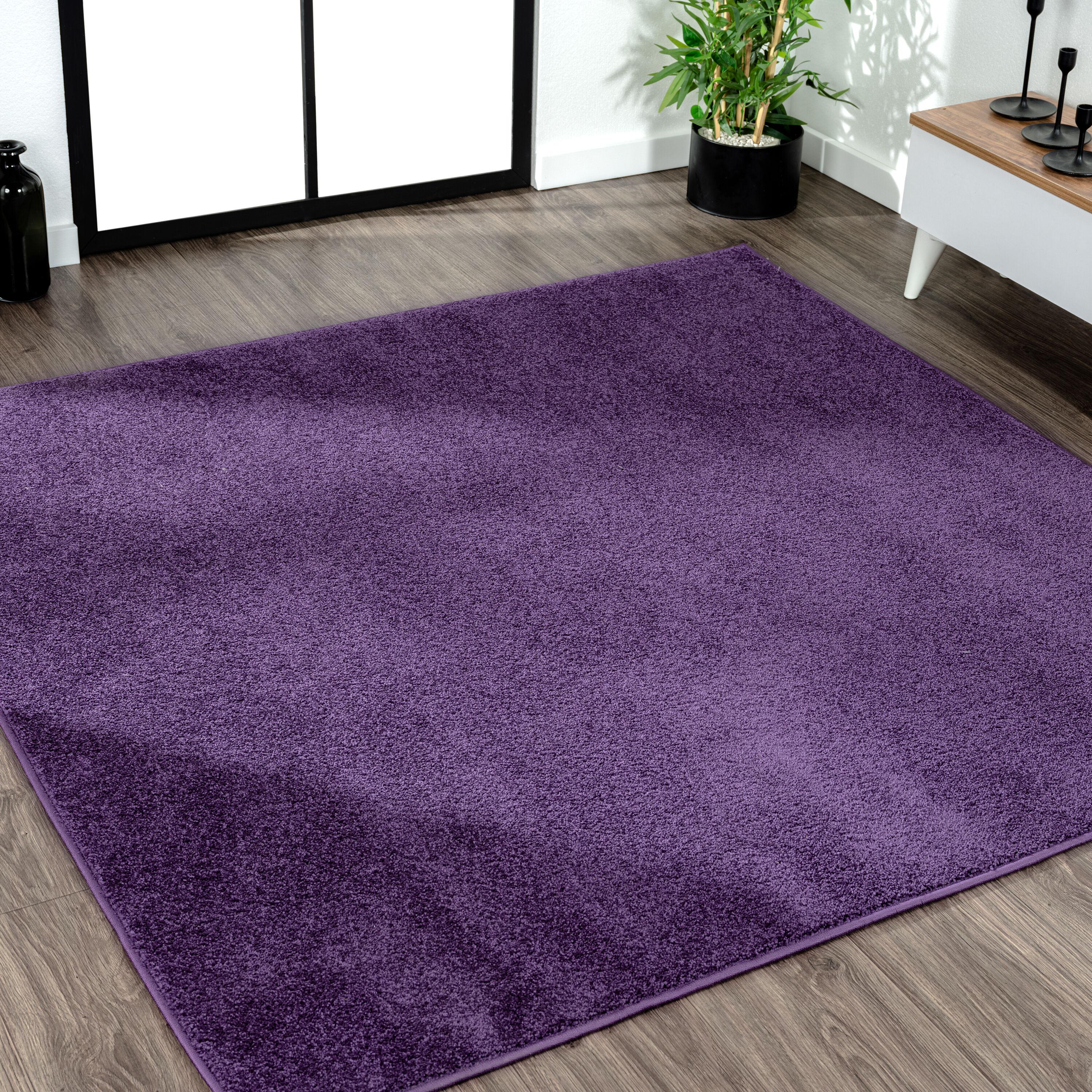 5'x5' Haze Solid Low-Pile, Purple - JONATHAN Y