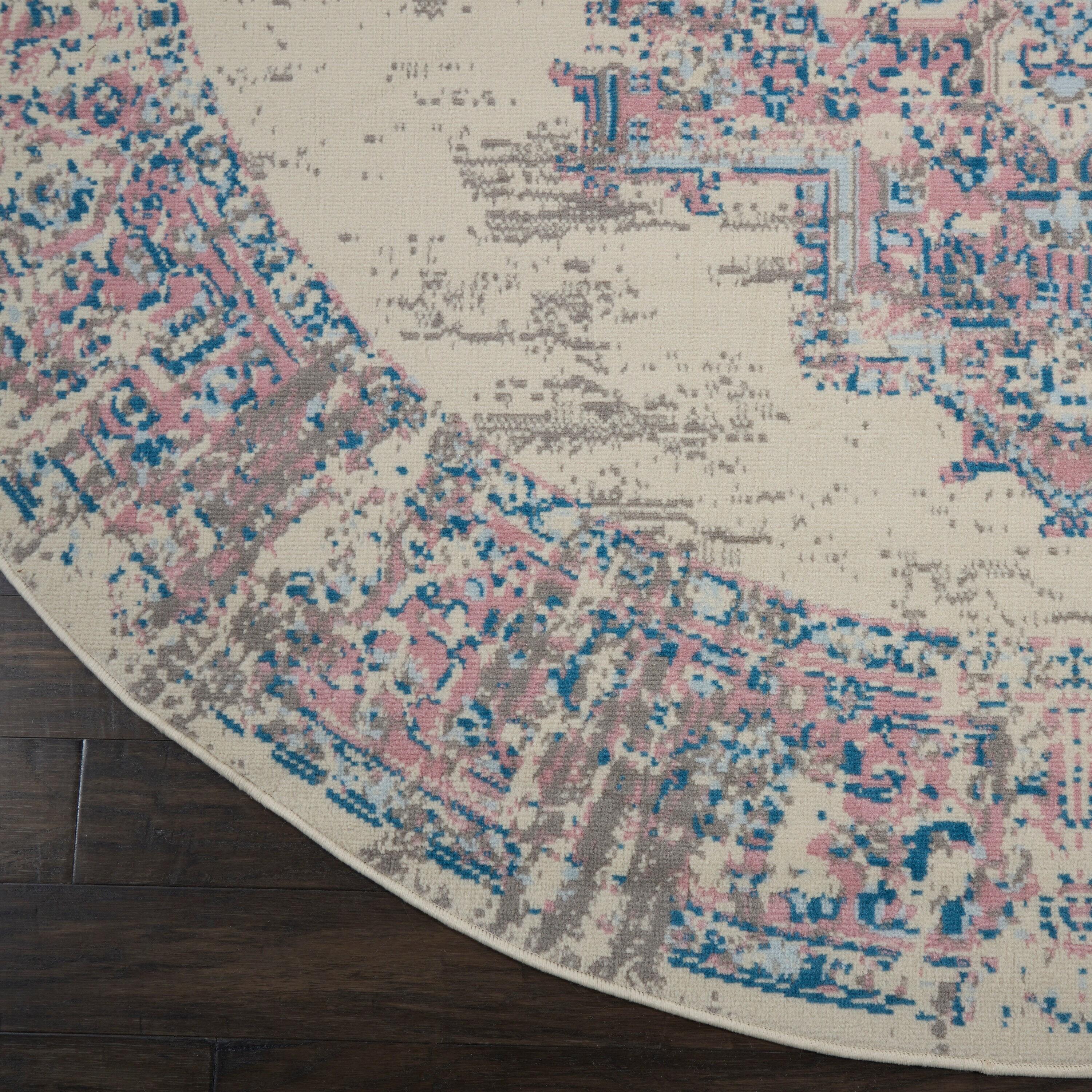 Nourison Grafix GRF14 Ivory/Pink Area Rug 8' x ROUND