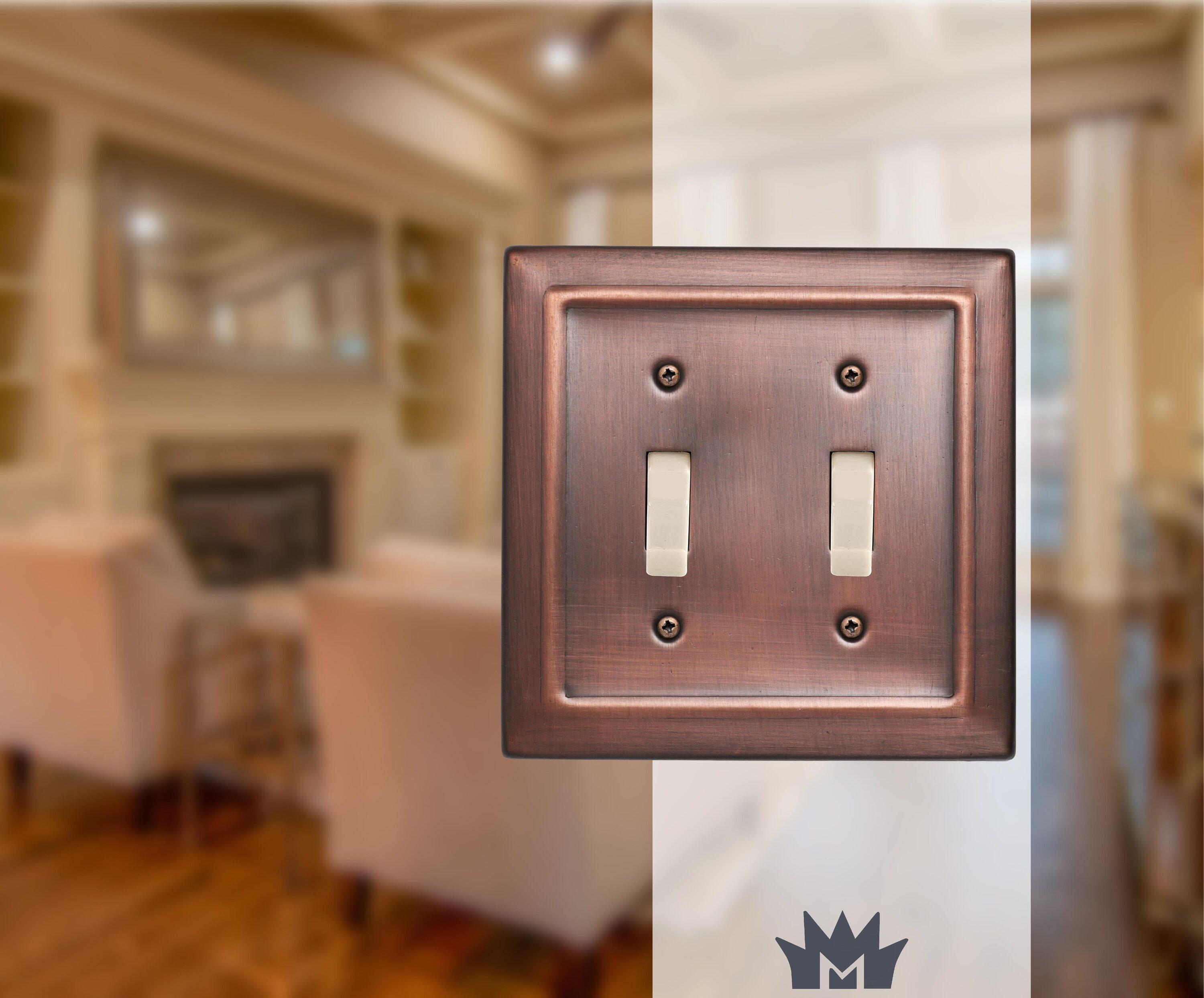 Monarch Abode Architectural 2 - Gang Toggle Light Switch Standard Wall Plate (Set of 2)