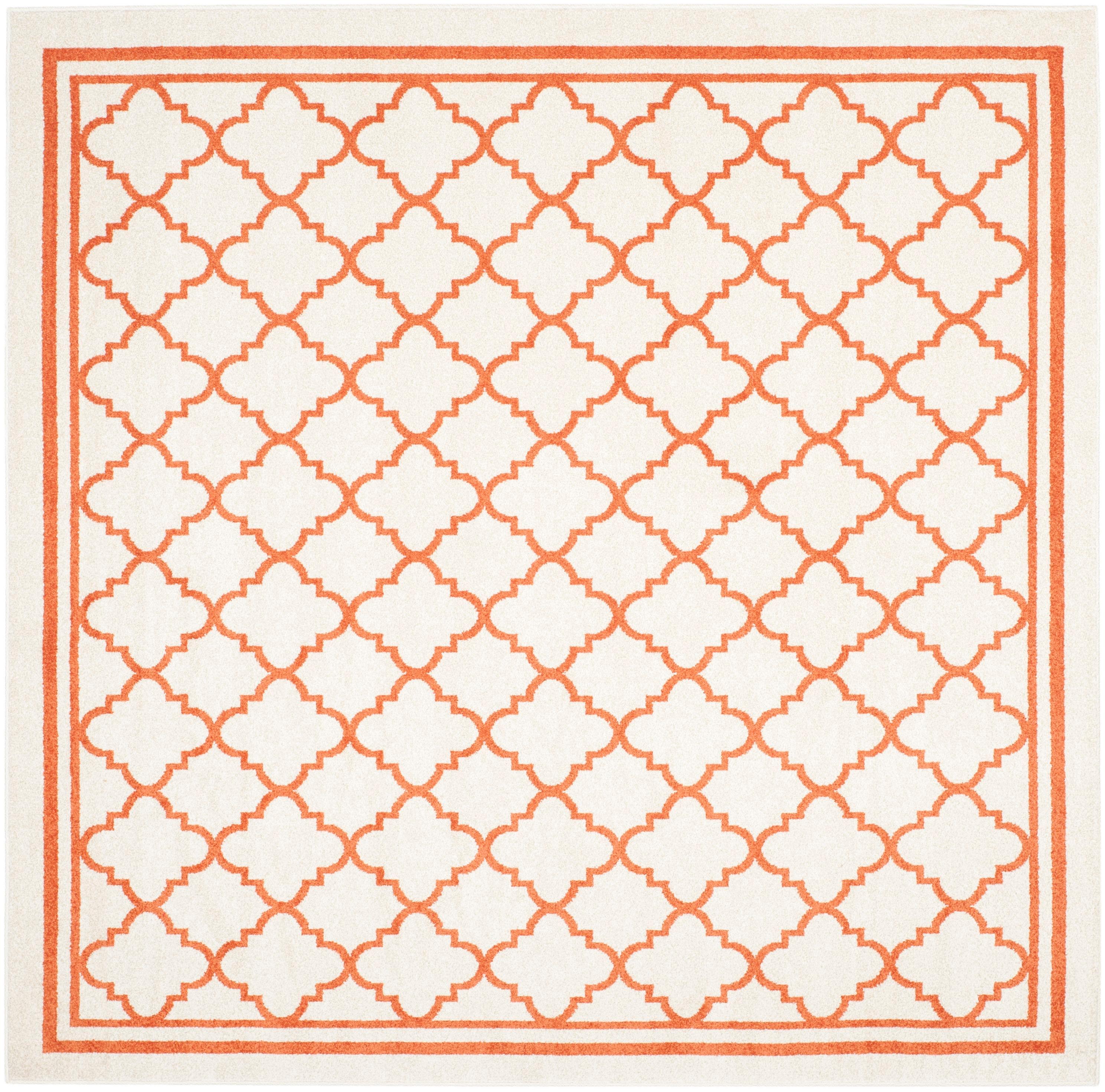 Amherst AMT422 Power Loomed Indoor Area Rug - Beige/Orange - 7'x7' - Safavieh