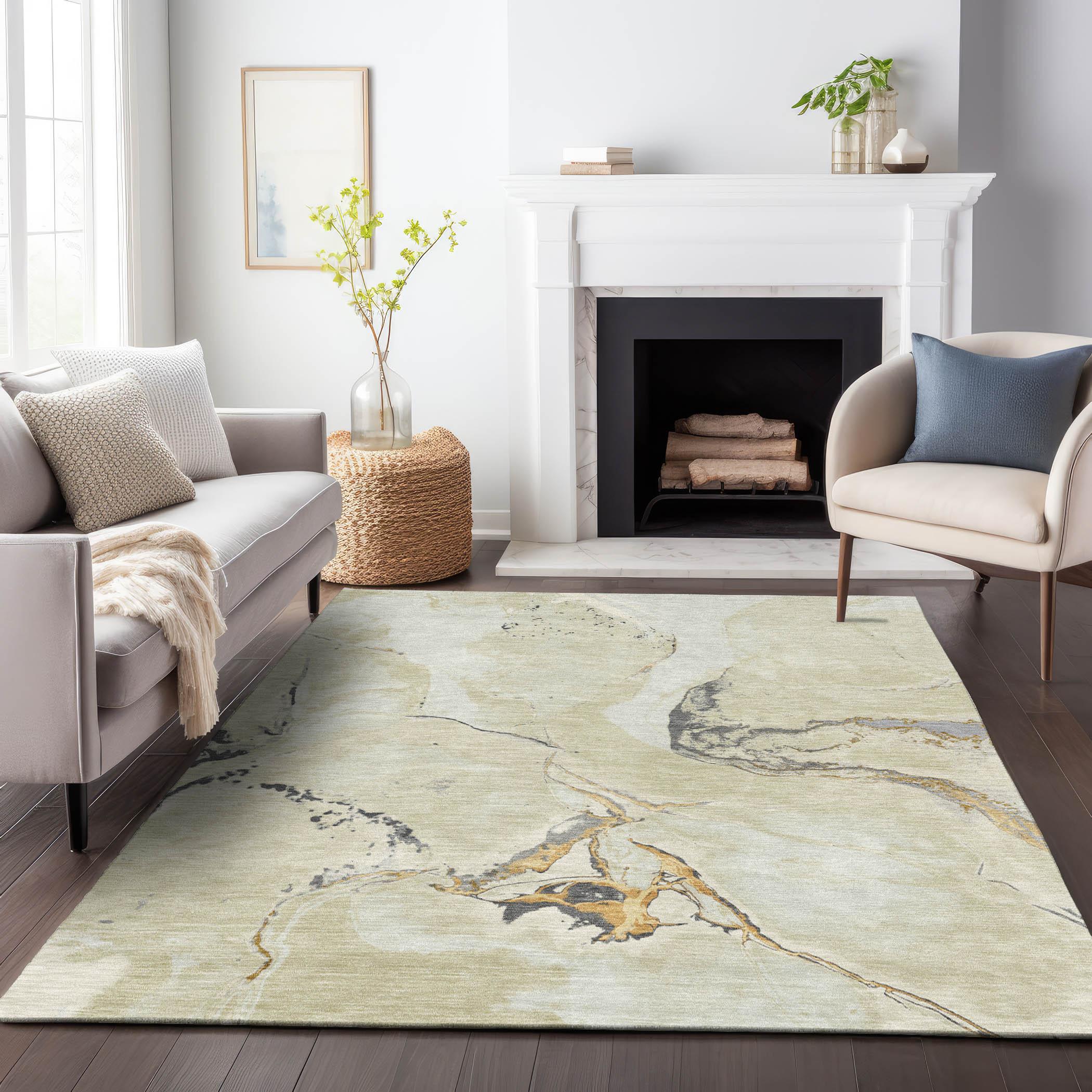 Machine Washable Indoor/Outdoor Chayden ACN1005 Ivory Rug