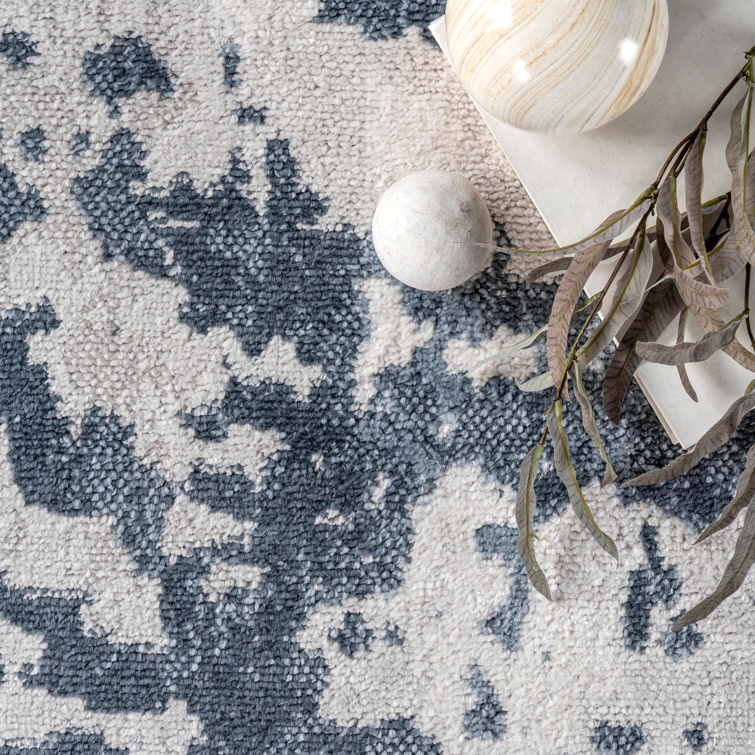 4'3"x6' Ginny Contemporary Speckled Abstract Area Rug Blue - nuLOOM: Machine Made, Low Pile, Indoor Use