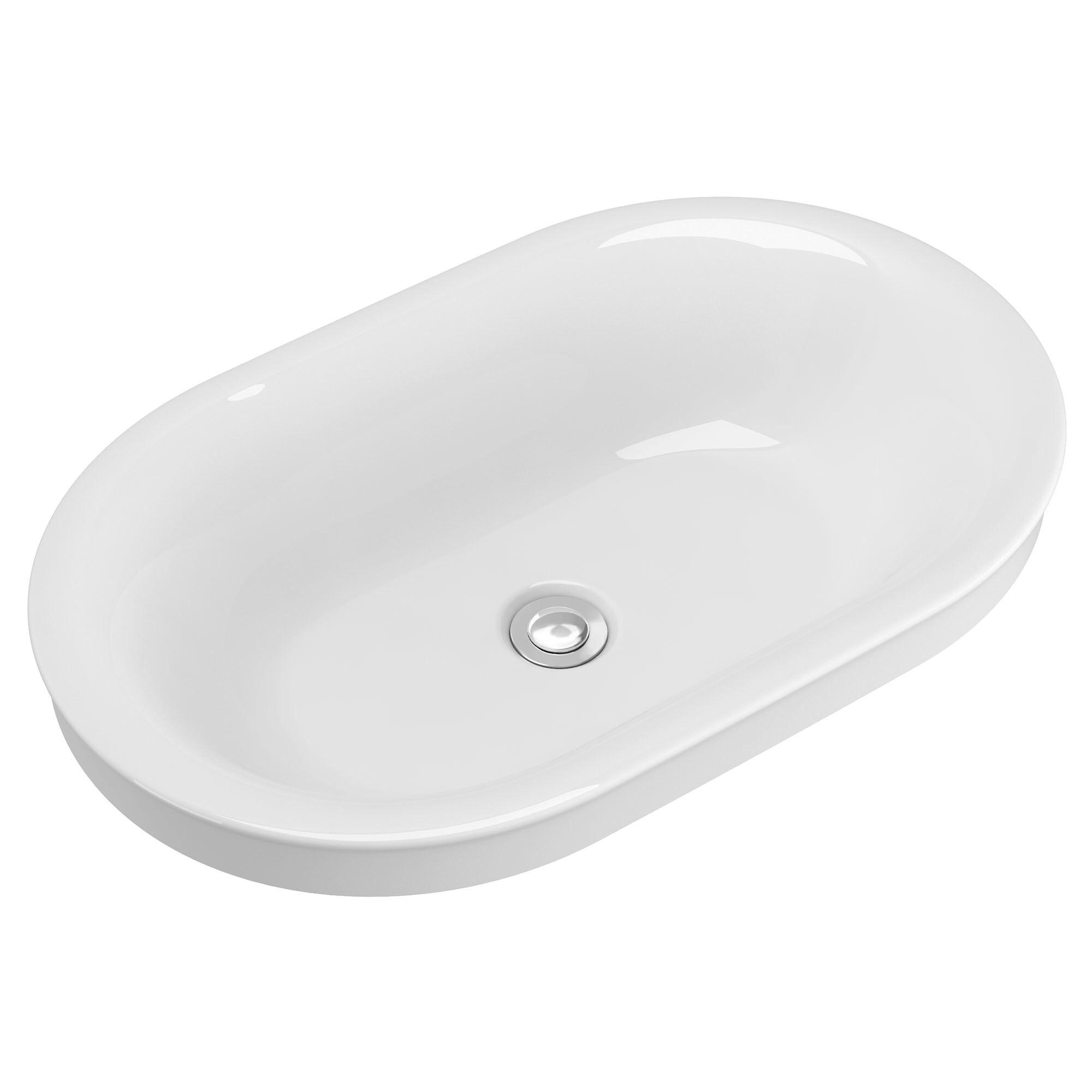 American Standard Studio S 14'' White Vitreous China Oval Bathroom Sink with Overflow