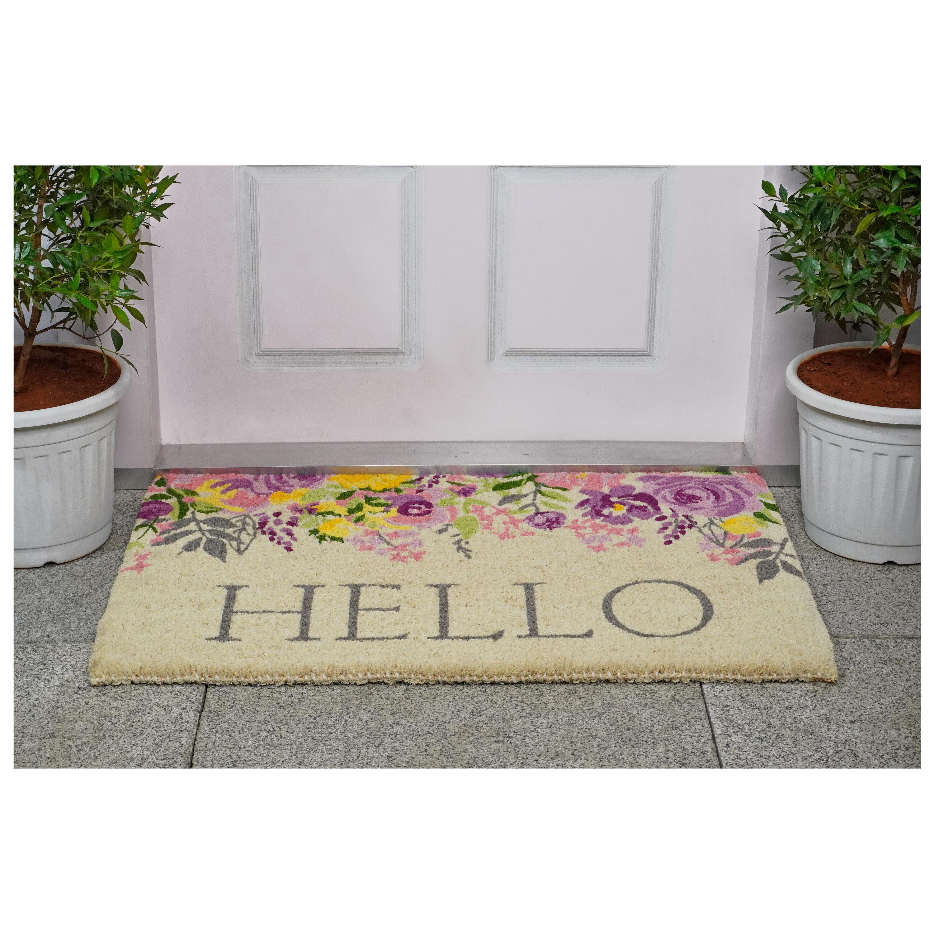 Calloway Mills 112902436 Blossoming Floral Hello Doormat 24" x 36"