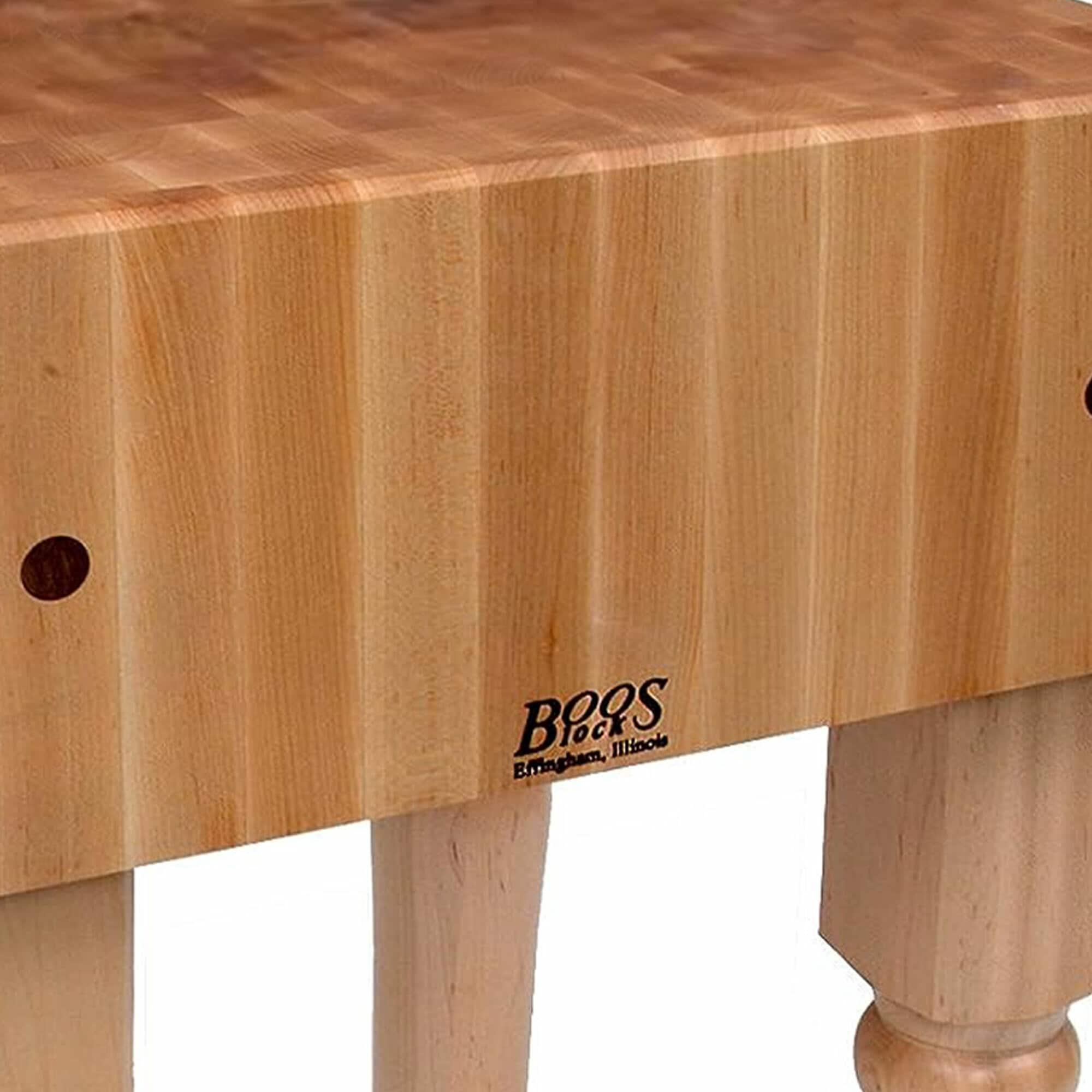 John Boos AB Series Square Wood Butcher Block Cutting Board Prep Table 10-Inch Thickness, 18" x 18" x 10", Maple