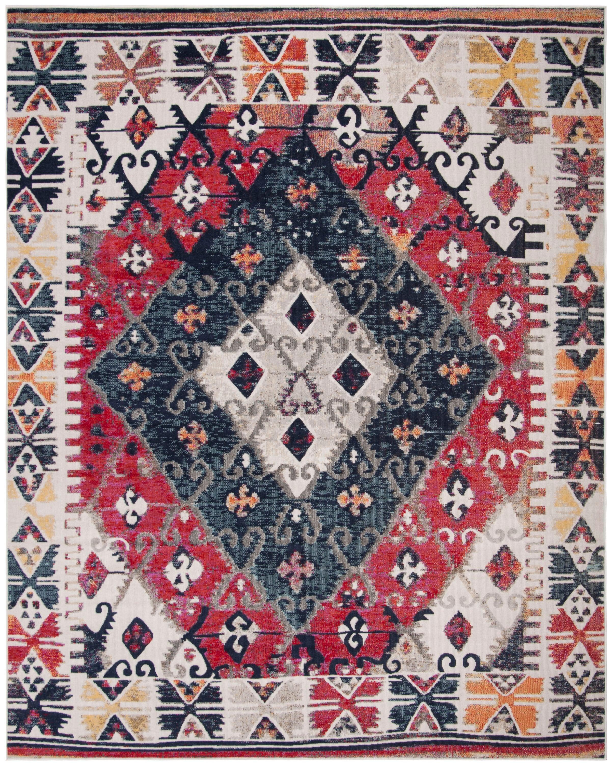 Montage MTG236 Power Loomed Indoor/Outdoor Area Rug - Rust/Multi - 8'x10' - Safavieh.