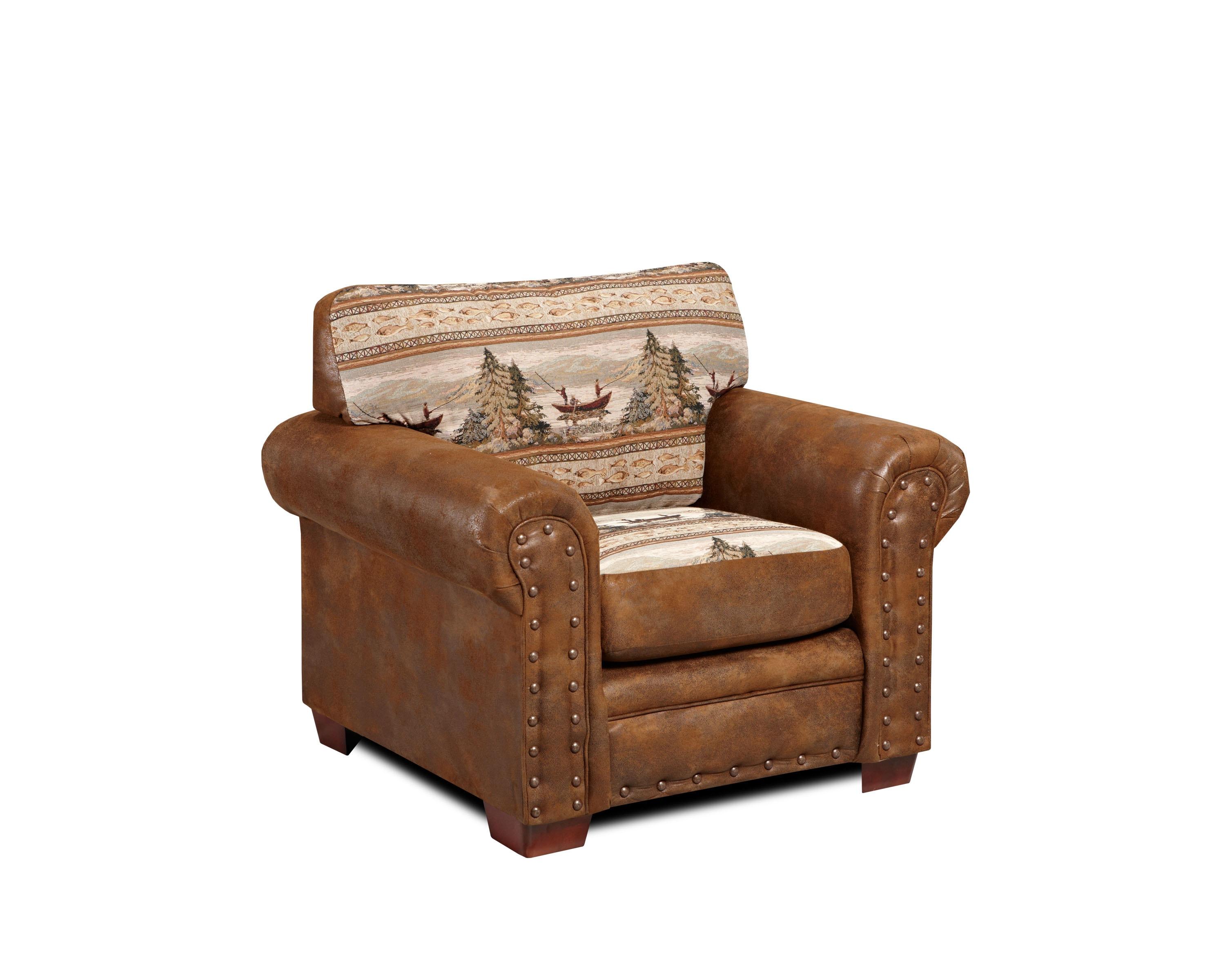 American Furniture Classics Microfiber Alpine Lodge Arm Chair in Brown